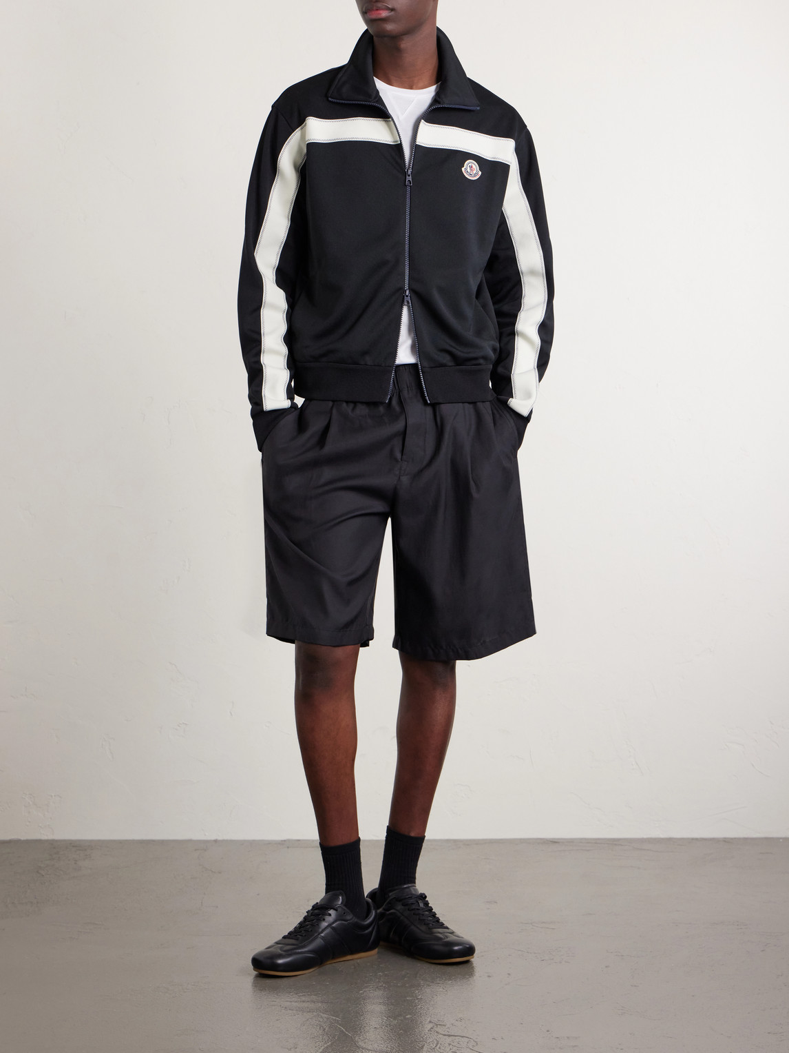 Logo-Appliquéd Zip-Up Jersey Cardigan