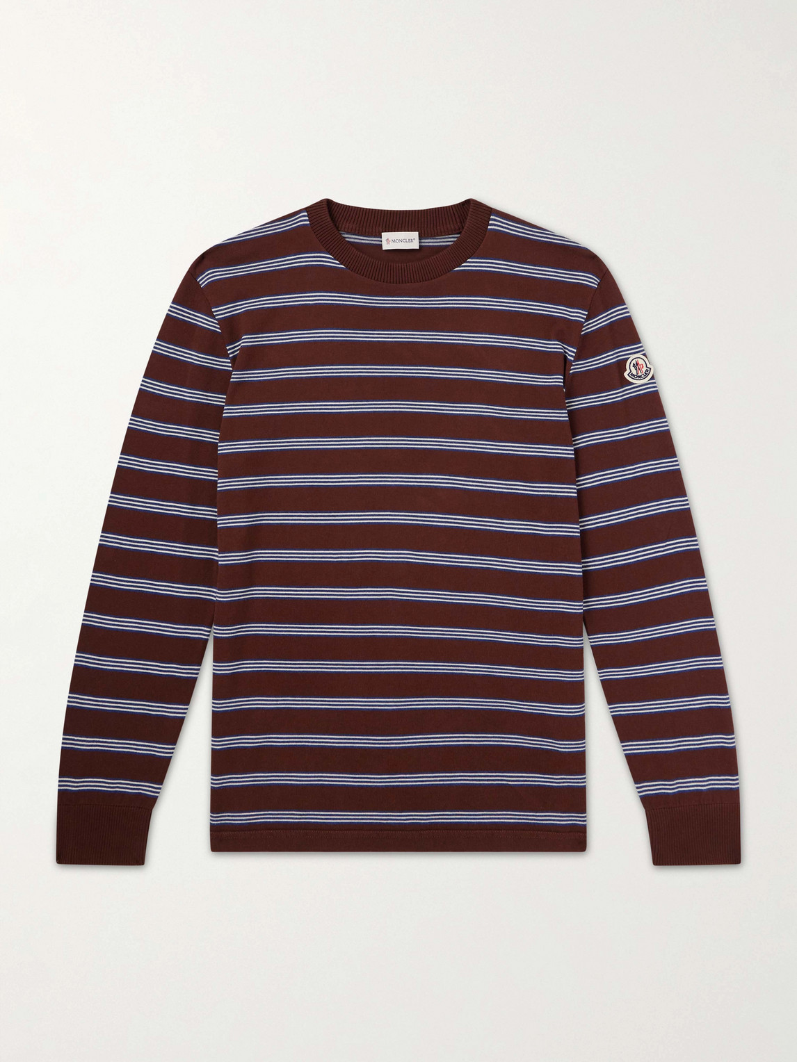 Logo-Appliquéd Striped Cotton Sweatshirt