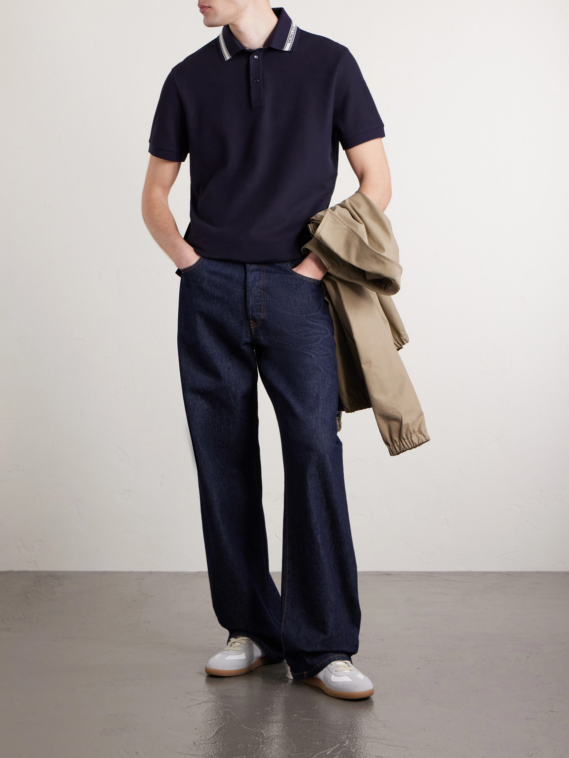 Logo-Appliquéd Honeycomb-Knit Cotton Polo Shirt