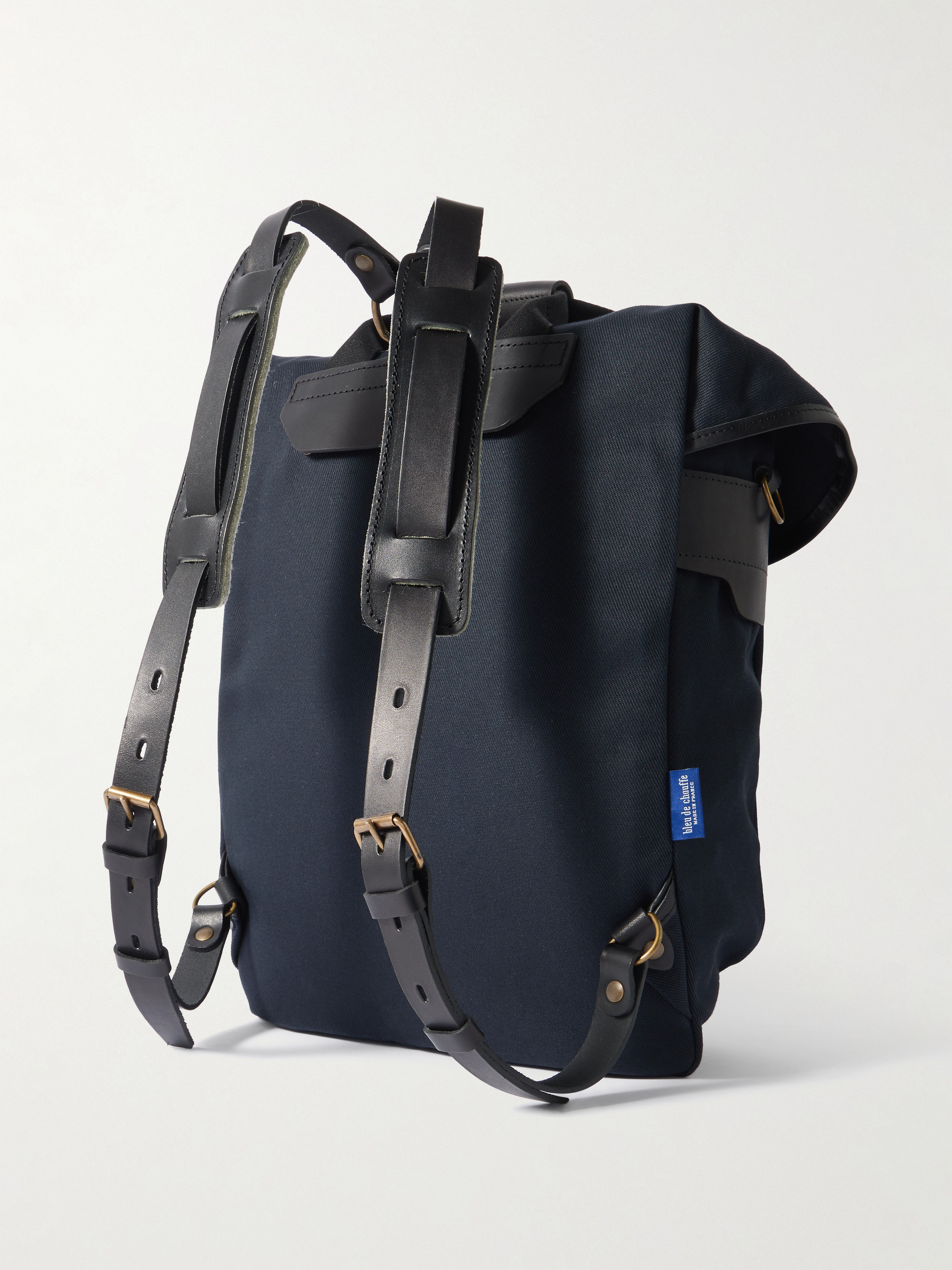 Chiloé Leather-Trimmed Waxed Cotton-Canvas Backpack — Image 3