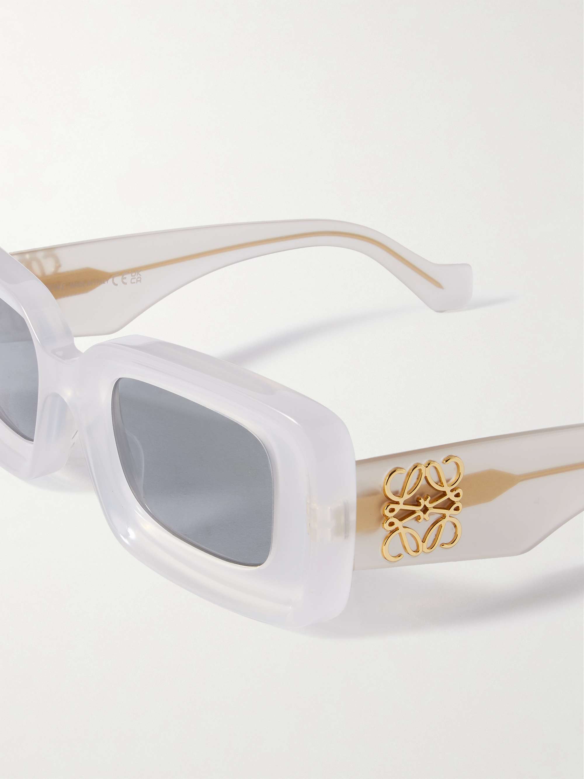 LOEWE EYEWEAR Anagram Rectangular-Frame Tortoiseshell Acetate Sunglasses