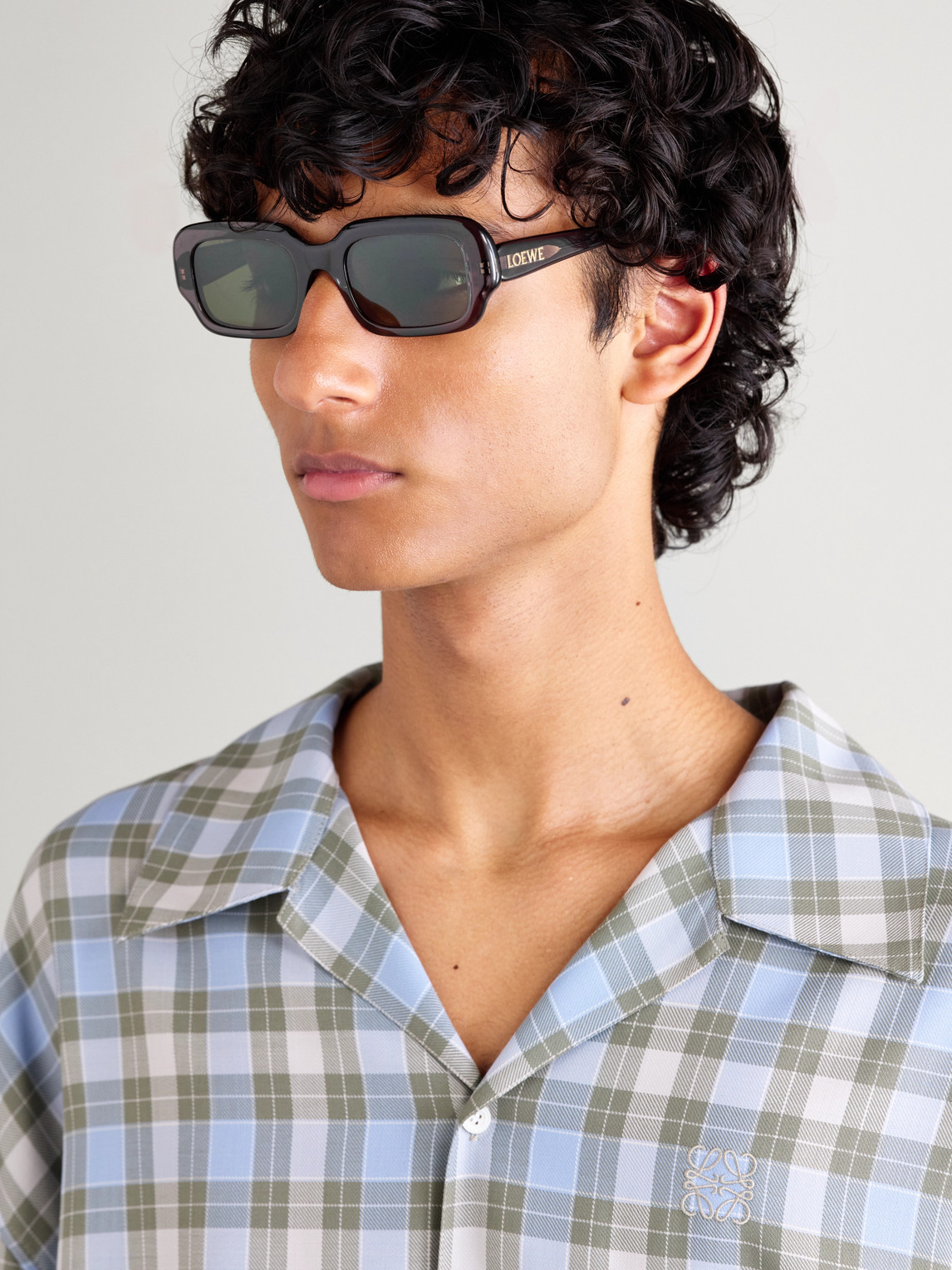 Loewe Rectangular-frame Acetate Sunglasses In Gray