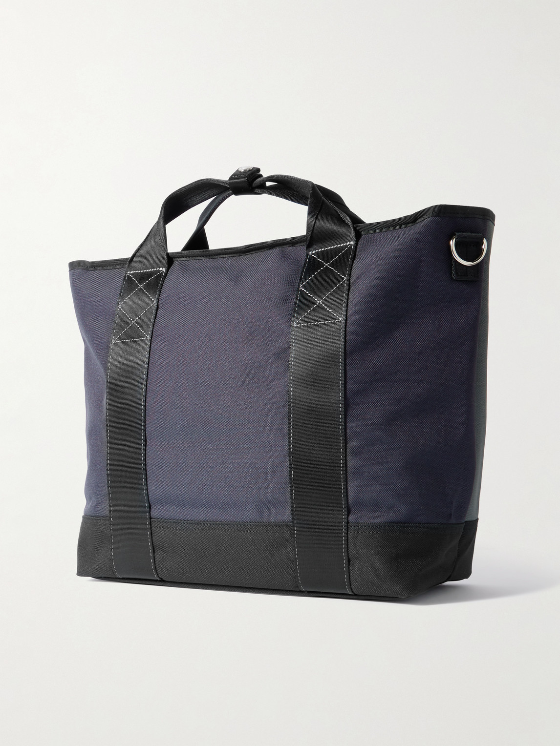 Master-piece Defend 2-way Leather-trimmed Coated-canvas Tote Bag In Blue