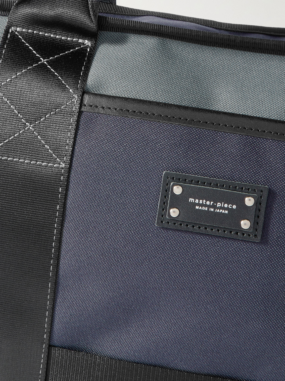 Master-piece Defend 2-way Leather-trimmed Coated-canvas Tote Bag In Blue