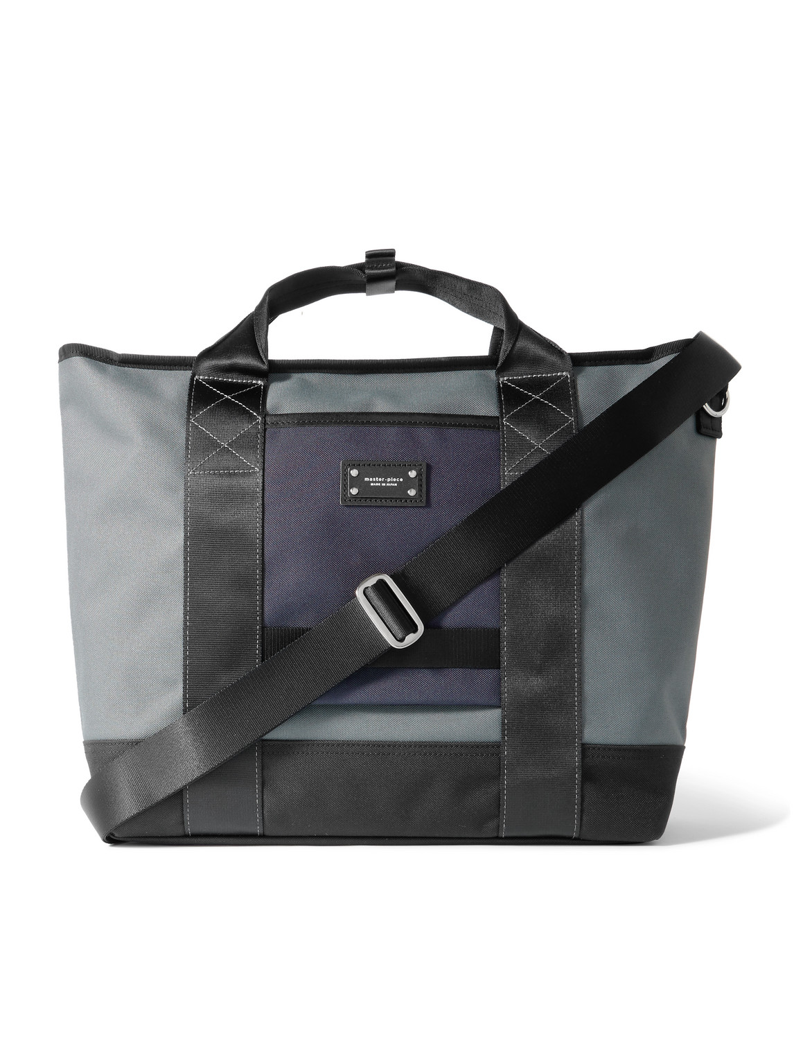 Master-piece Defend 2-way Leather-trimmed Coated-canvas Tote Bag In Blue