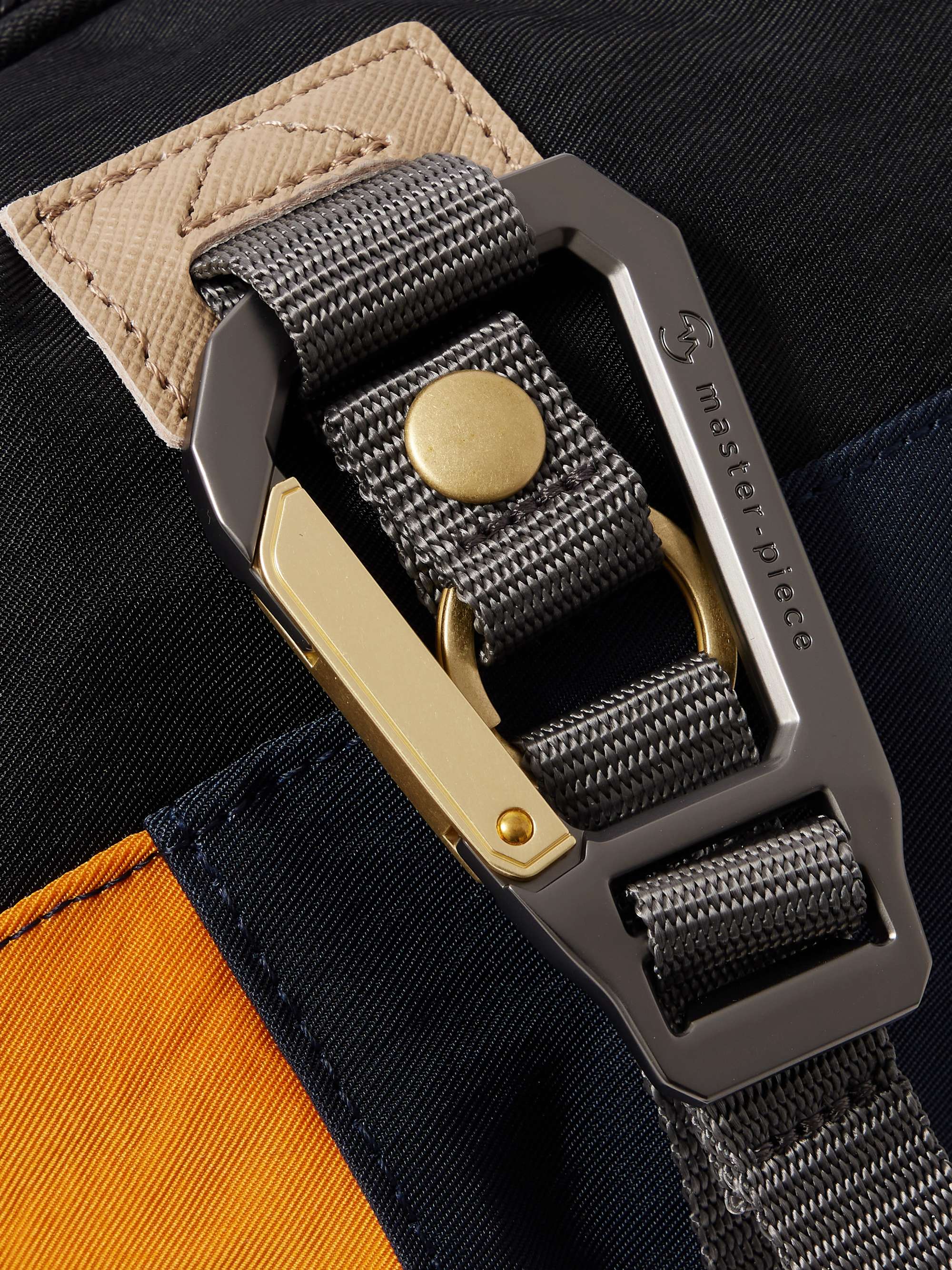 MASTER-PIECE Link Leather-Trimmed Nylon-Twill Belt Bag