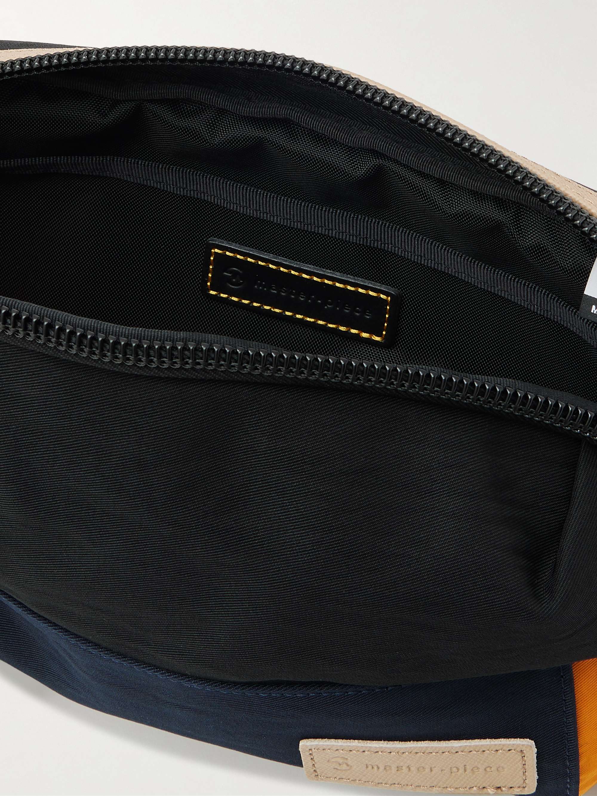 MASTER-PIECE Link Leather-Trimmed Nylon-Twill Belt Bag