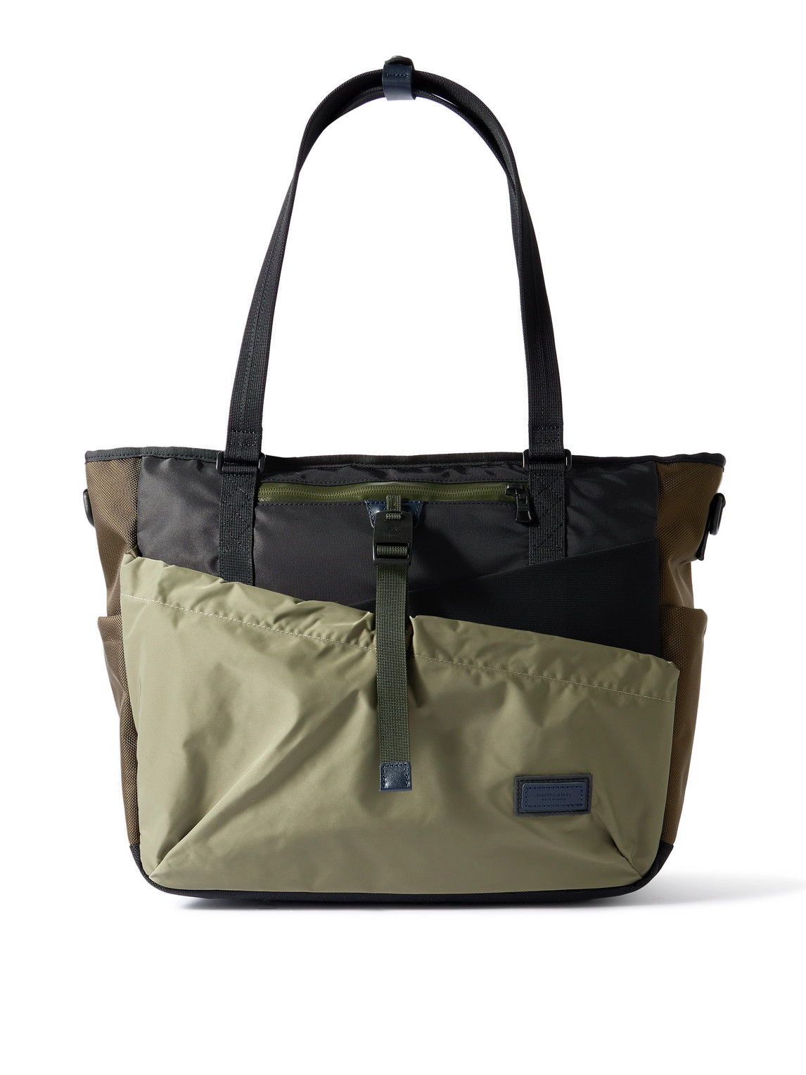 Master-piece Scramble Shell And Nylon Oxford Messenger Bag In Green
