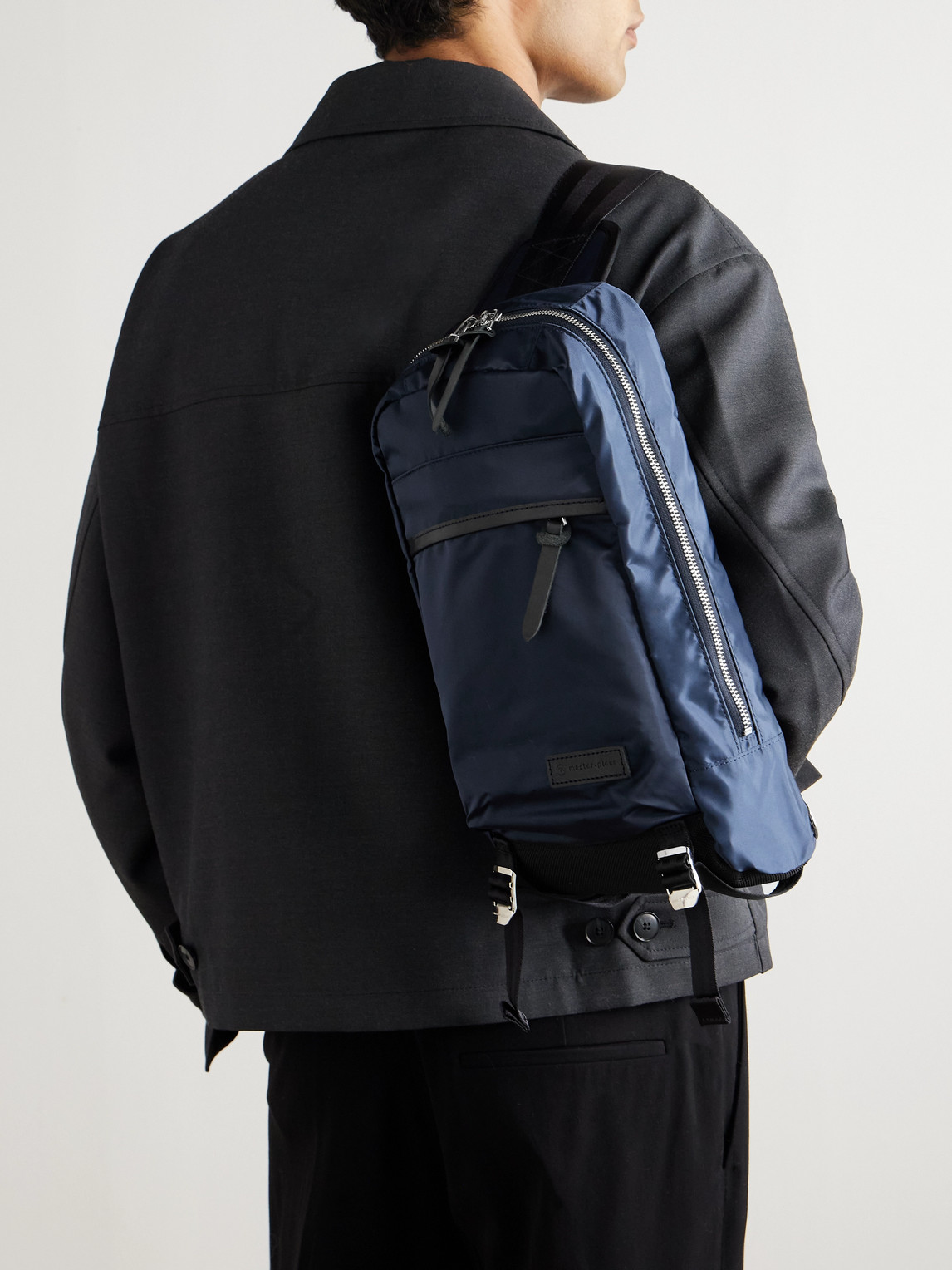 Master-piece Lightning Sling Shell And Cordura Ballistic® Shoulder Bag In Blue