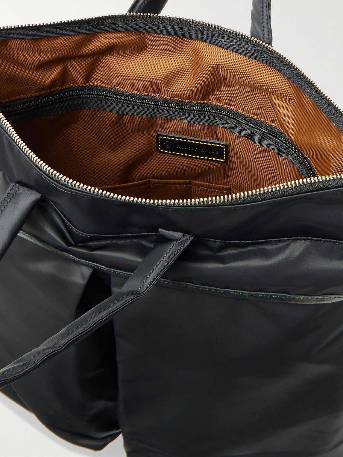 Master-piece Lightning Leather-trimmed Nylon-twill And Cordura® Tote Bag In Black