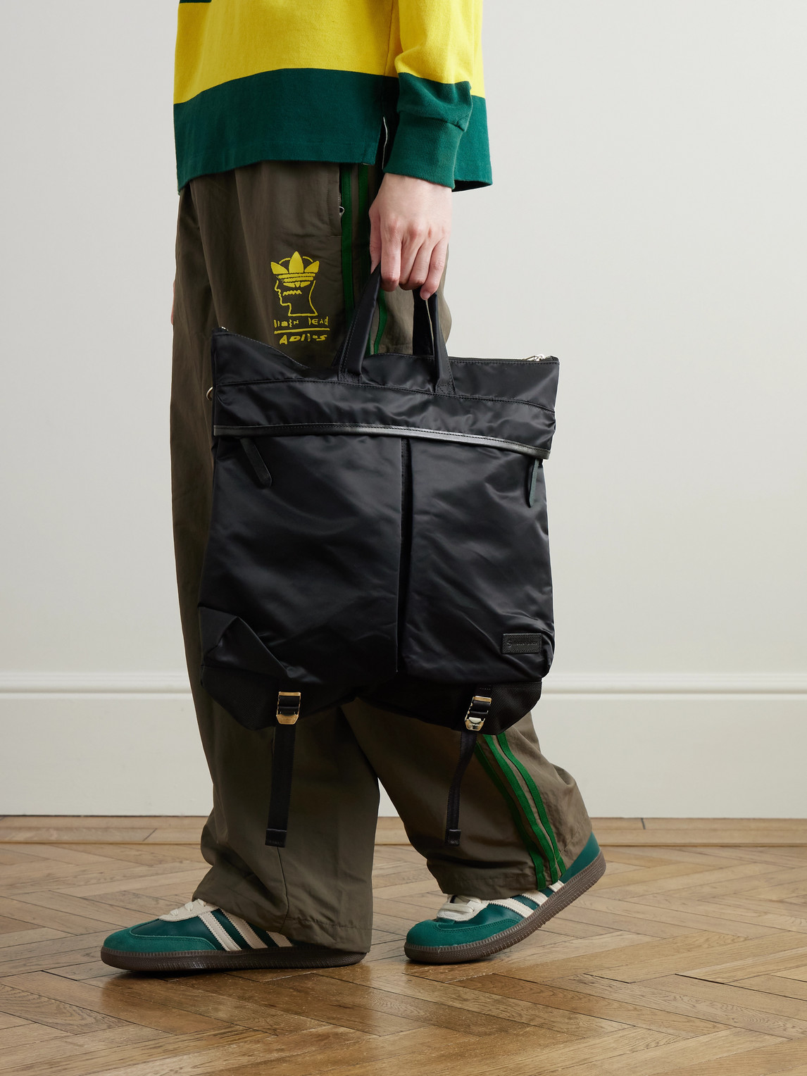 Master-piece Lightning Leather-trimmed Nylon-twill And Cordura® Tote Bag In Black