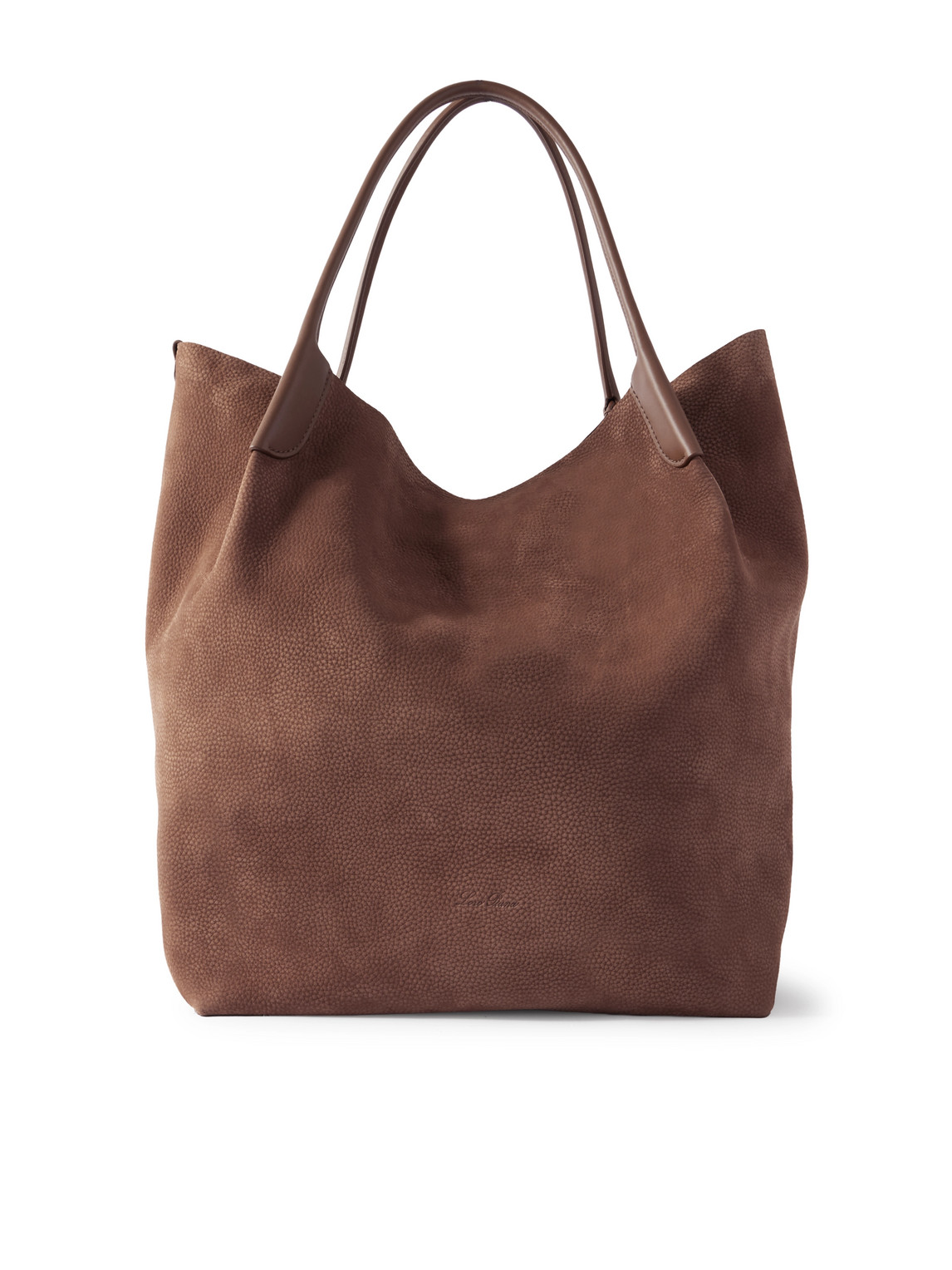 Loro Piana Bale Extra-large Leather-trimmed Full-grain Nubuck Tote Bag In Brown
