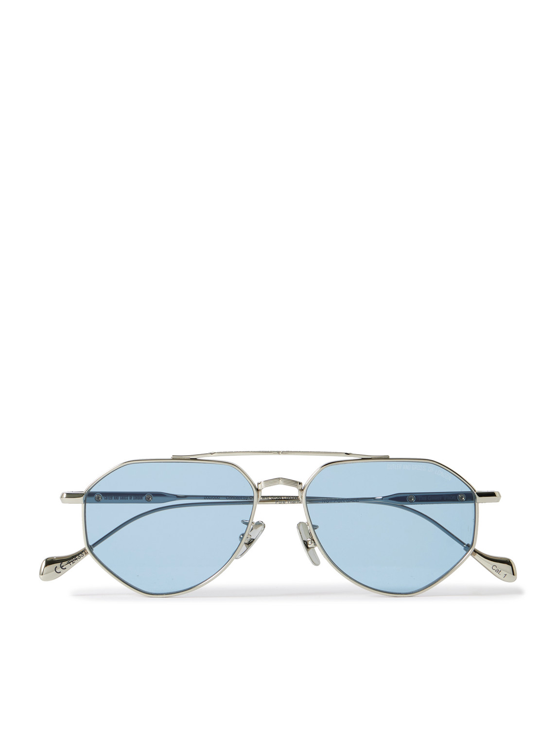 Cutler And Gross The Great Frog Lynott Aviator-style Titanium Sunglasses In Metallic