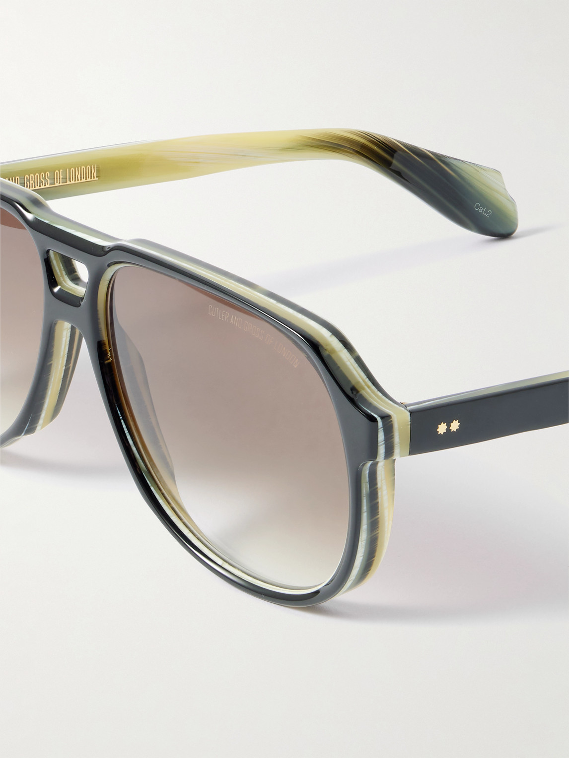 Cutler And Gross 9782 Aviator-style Acetate Sunglasses In Gray