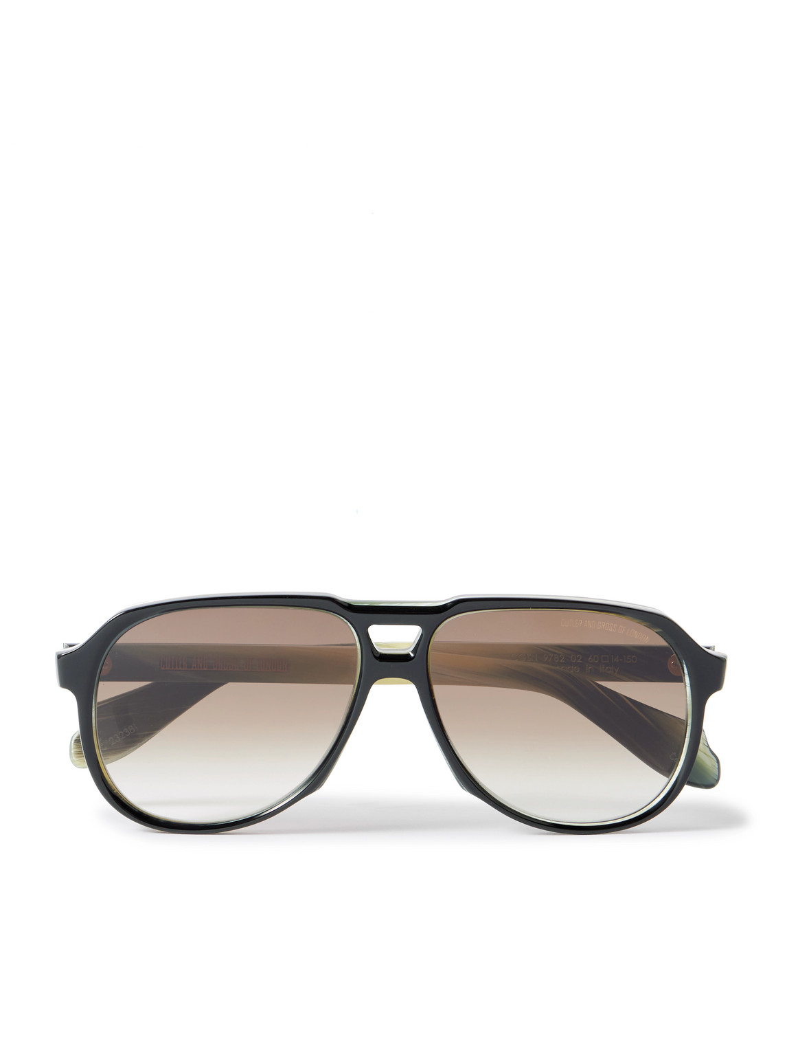 Cutler And Gross 9782 Aviator-style Acetate Sunglasses In Gray