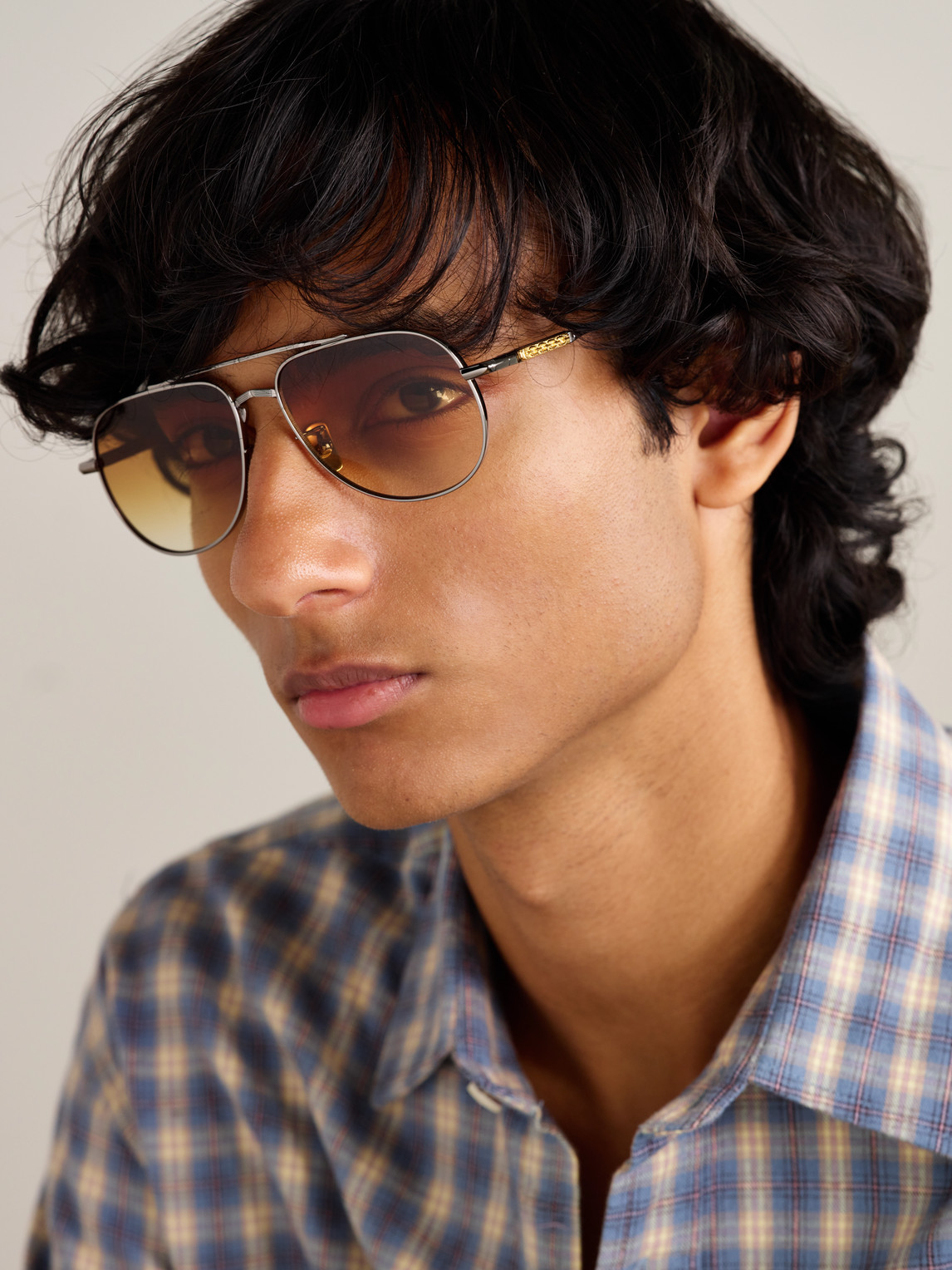 + The Great Frog Bowie Aviator-Style Titanium Sunglasses — 2