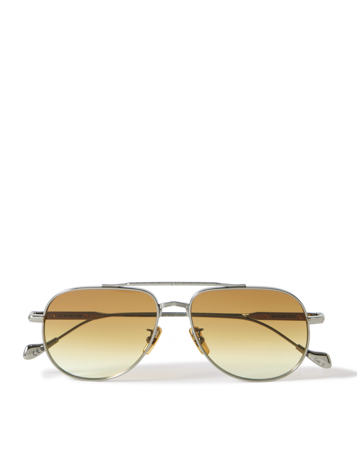 Cutler And Gross The Great Frog Bowie Aviator-style Titanium Sunglasses In Metallic