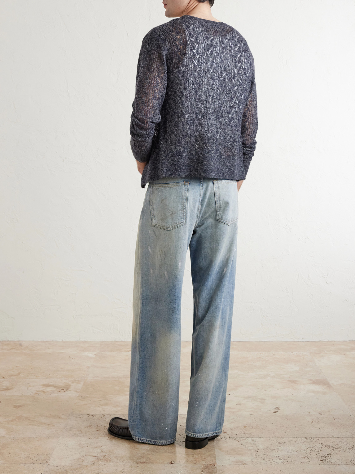 Straight-Leg Distressed Jeans