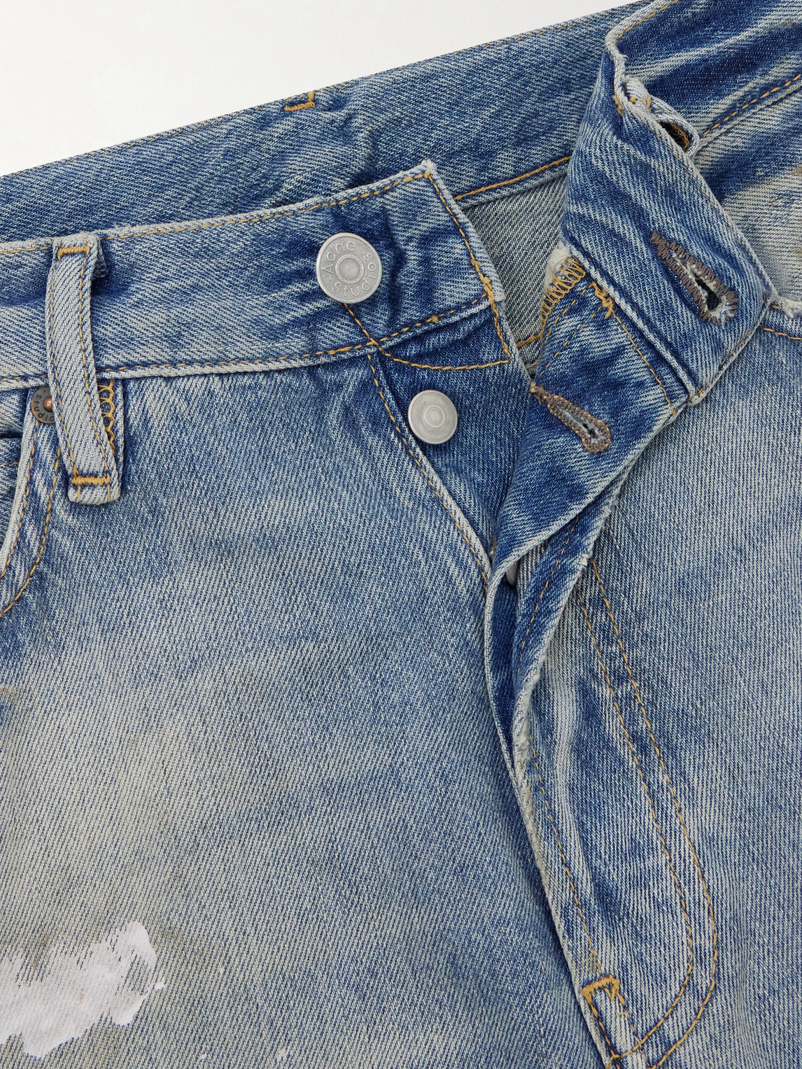 Straight-Leg Distressed Jeans