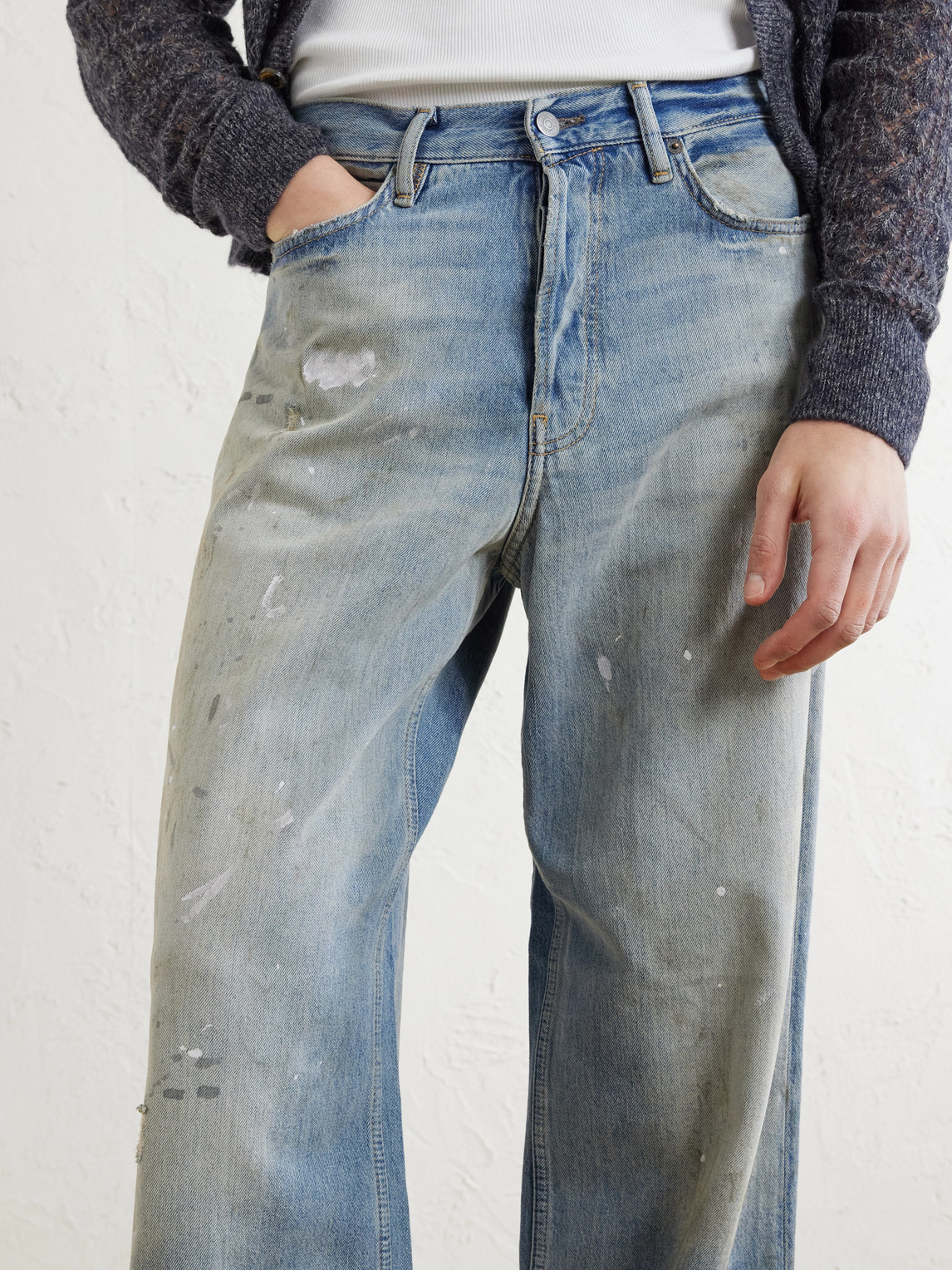Straight-Leg Distressed Jeans