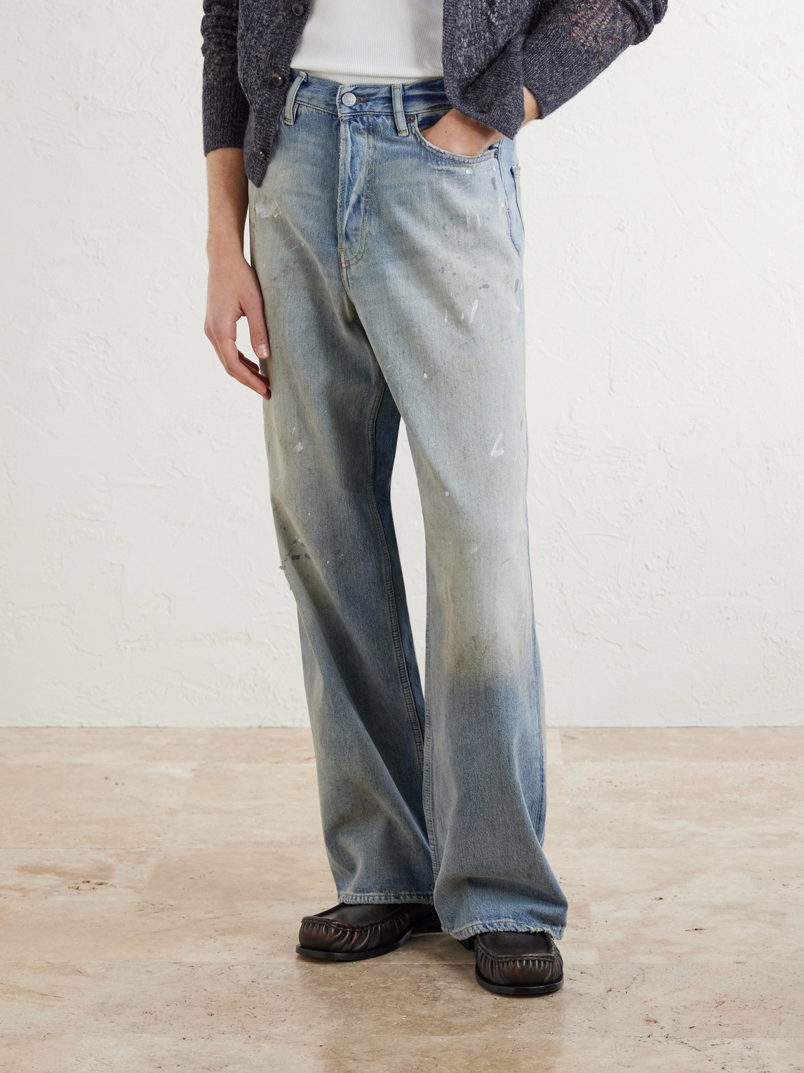 Straight-Leg Distressed Jeans