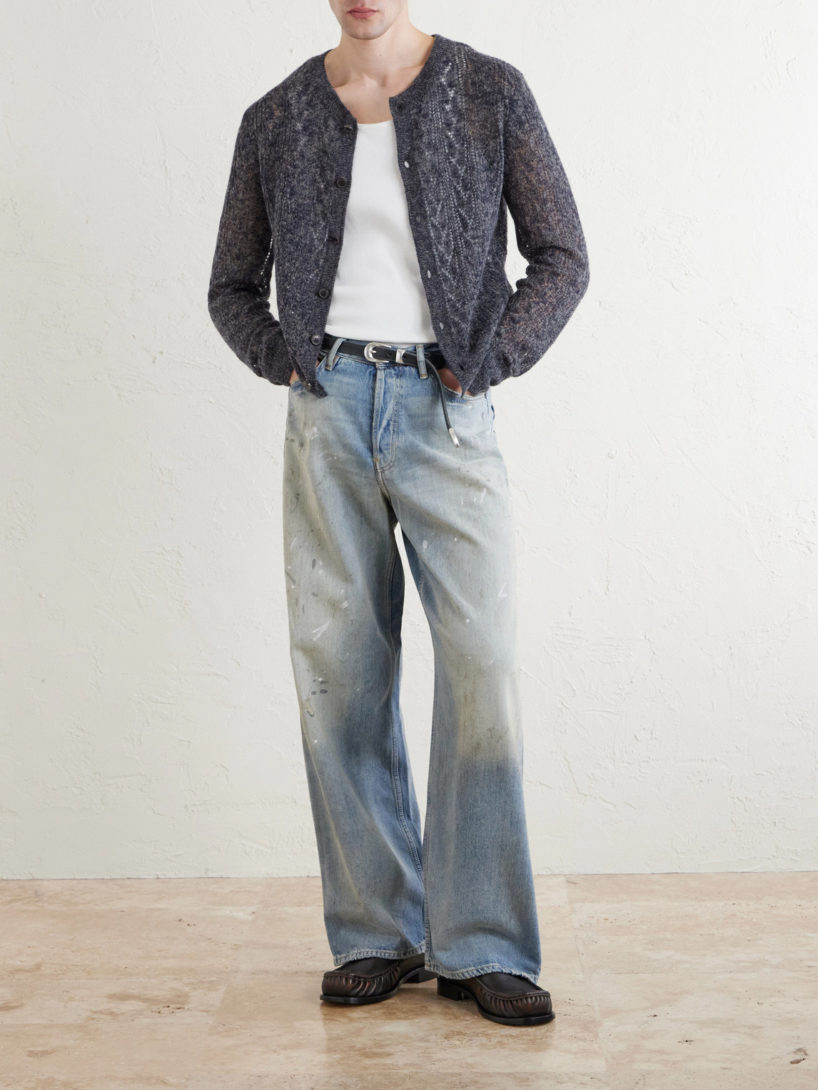 Straight-Leg Distressed Jeans