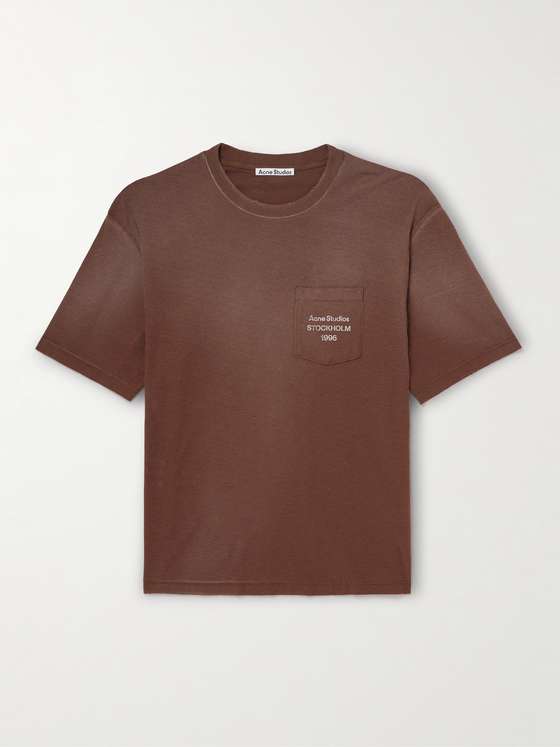 Acnestudios Exford U Oversized Logo-Print Distressed Cotton-Jersey T-Shirt
