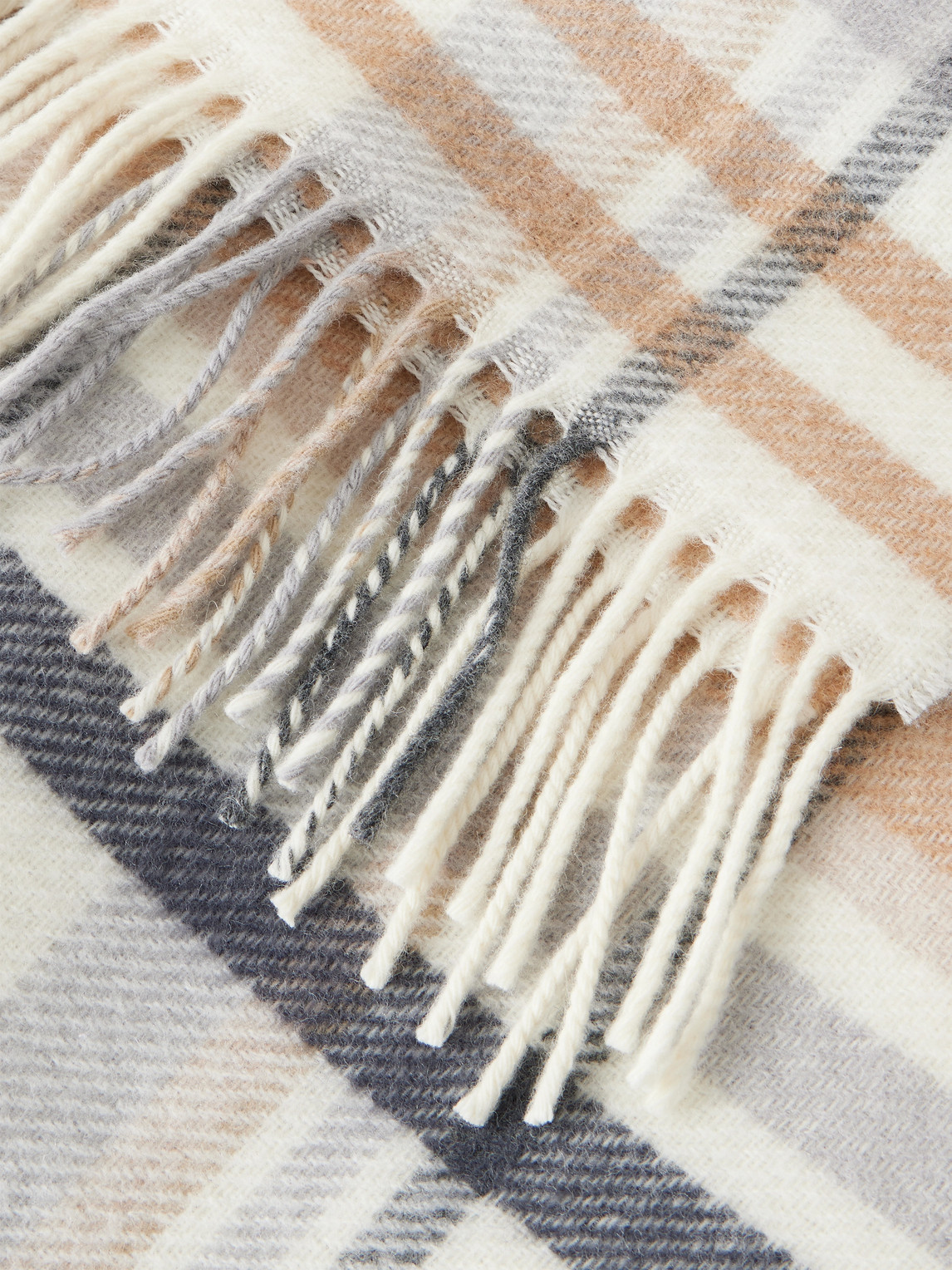 Acne Studios 1996 Fringed Checked Wool Scarf In Multi
