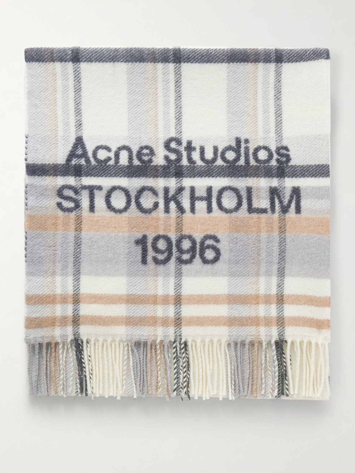 Acne Studios 1996 Fringed Checked Wool Scarf - Men