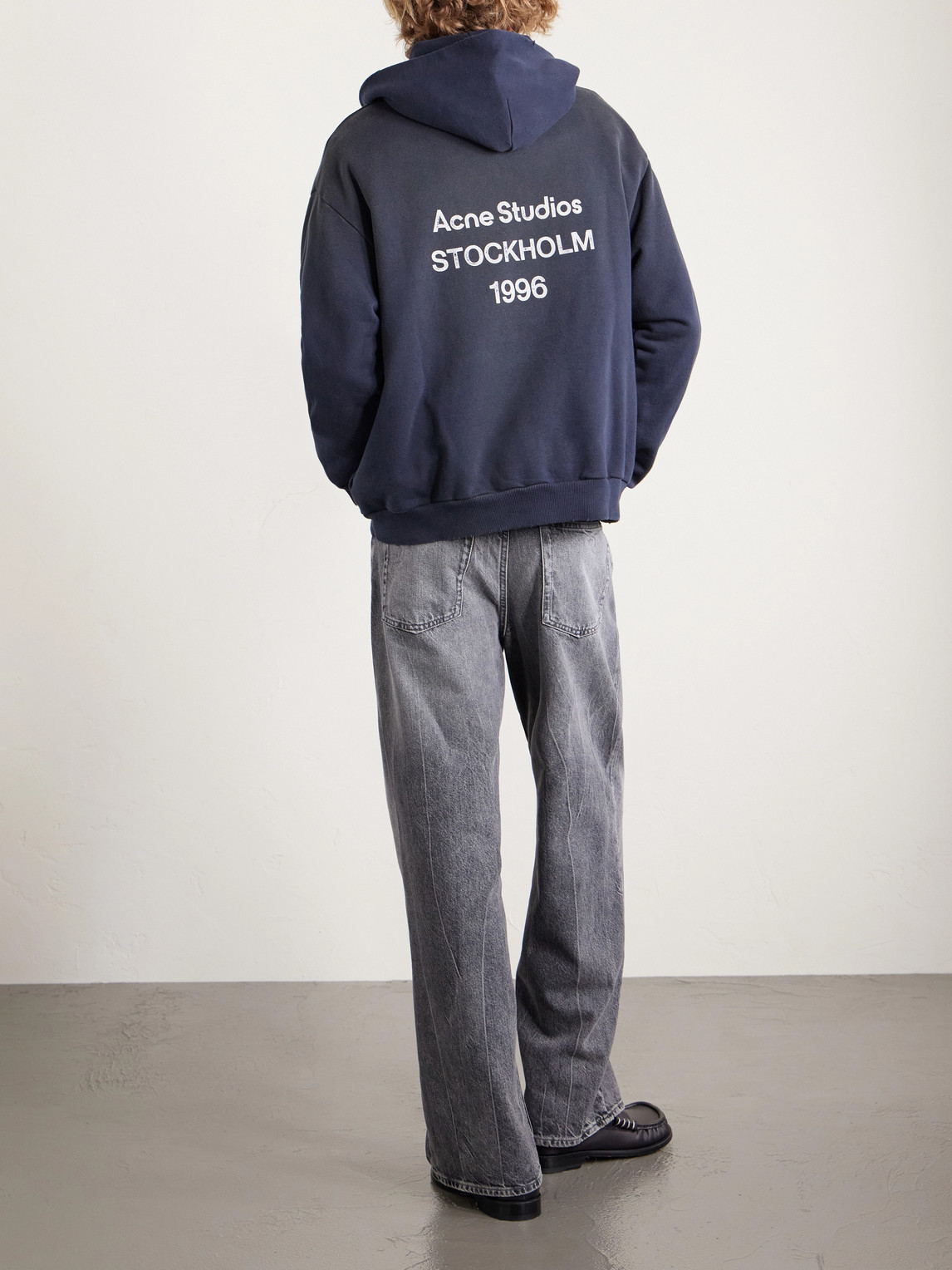  Acne Studios - Franziska Garment-dyed Distressed Logo-print Cotton-blend Jersey Hoodie - Men - Black - Xxs 