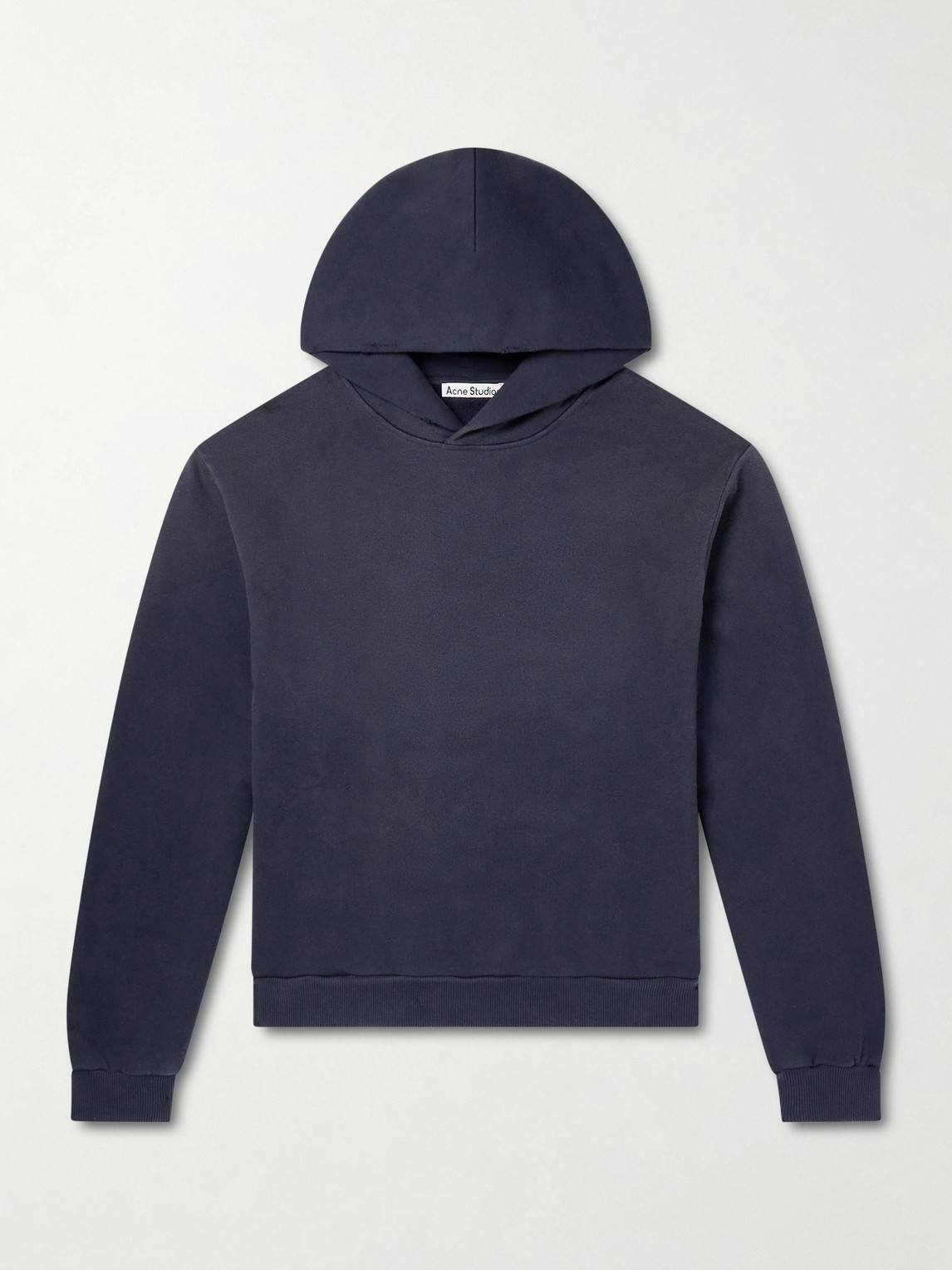 Acne Studios Franziska Garment-Dyed Distressed Logo-Print Cotton-Blend Jersey Hoodie - Men