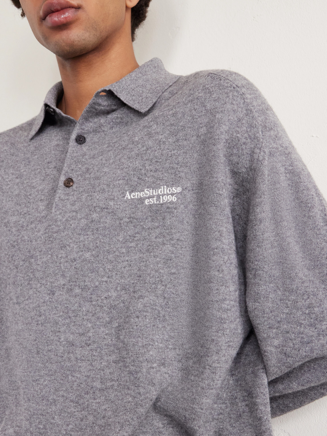Oversized Logo-Embroidered Wool And Yak-Blend Polo Sweater