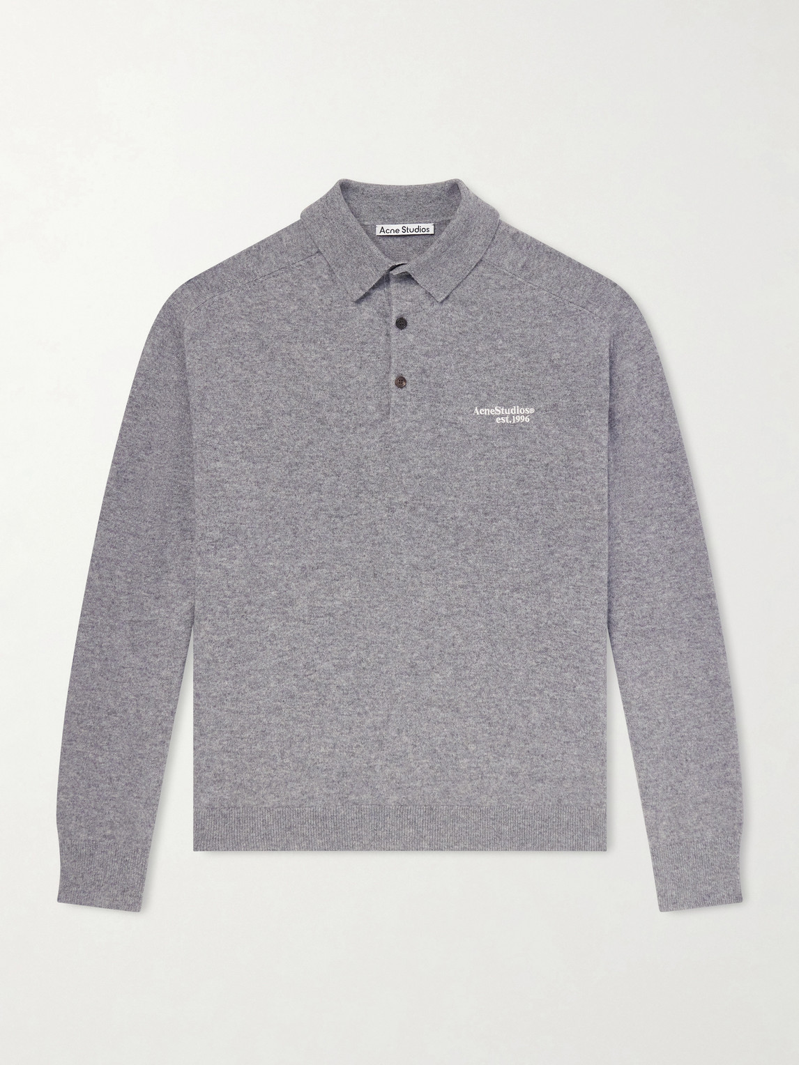 Acne Studios Oversized Logo-Embroidered Wool and Yak-Blend Polo weater - Men