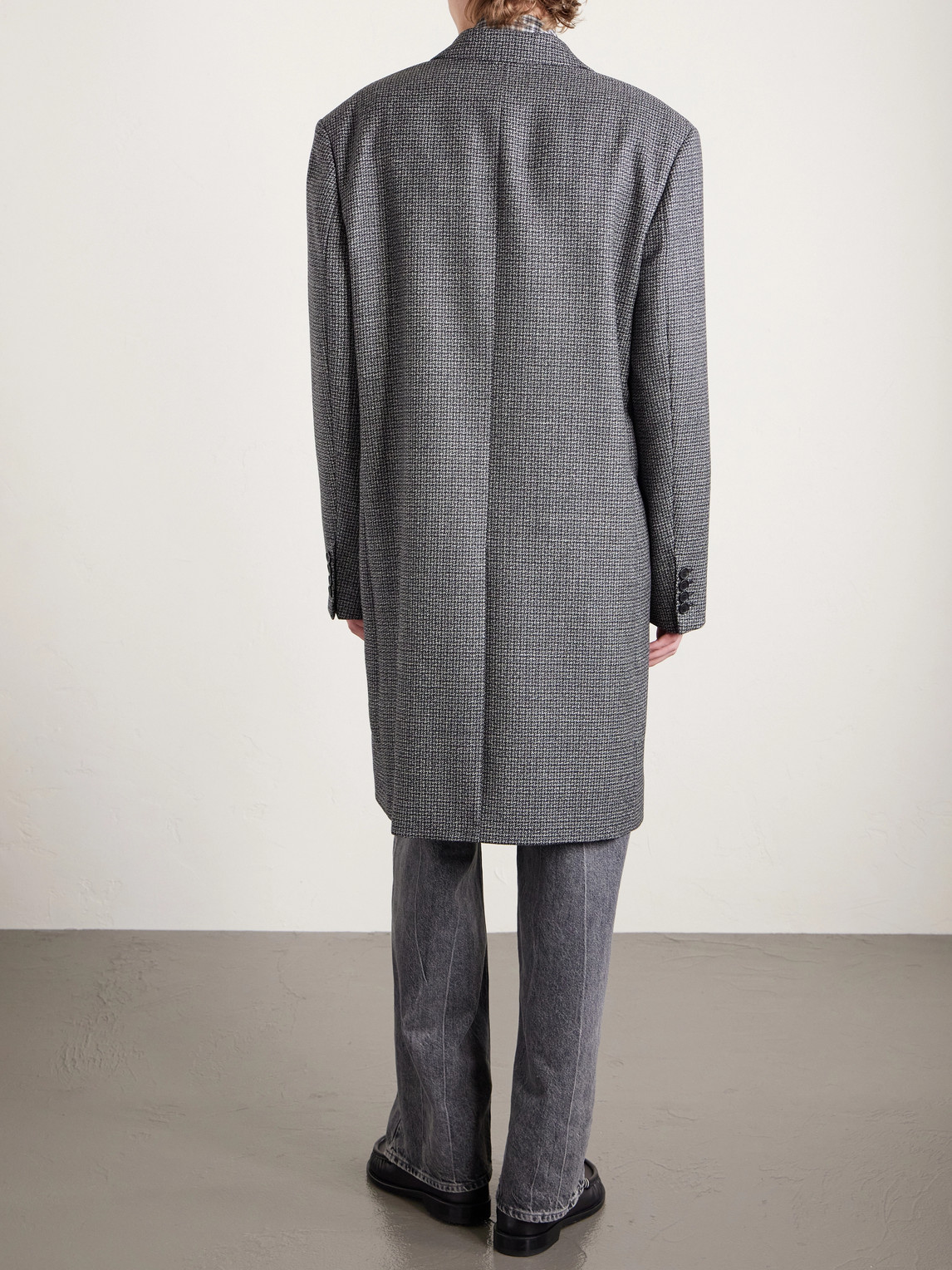 Acne Studios - Otam Houndstooth Wool Coat - Men - Black - It 44 