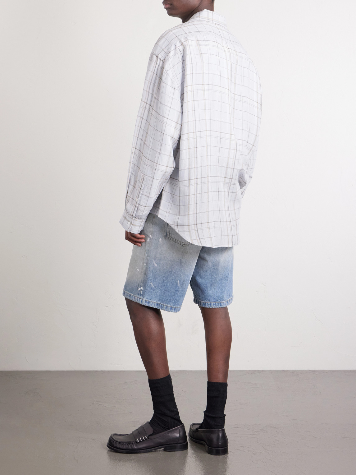  Acne Studios - Embroidered Checked Jersey Shirt - Men - Gray - It 48 