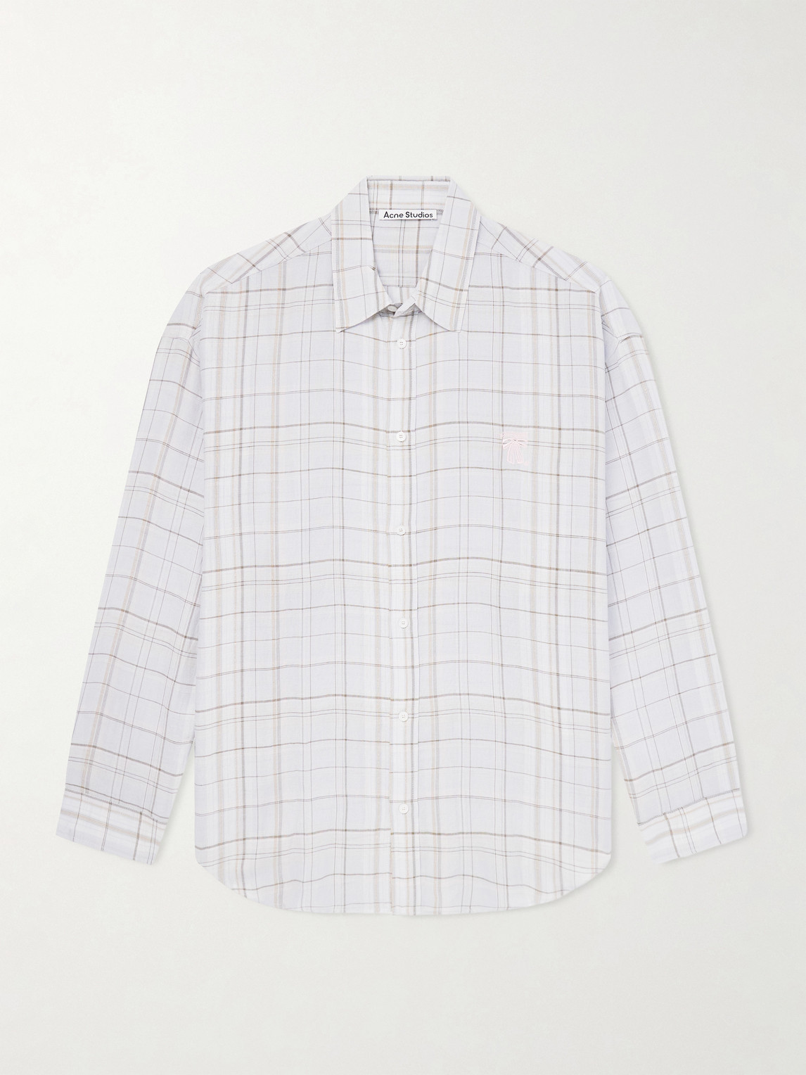 Acne Studios Embroidered Checked Jersey Shirt IT 46
