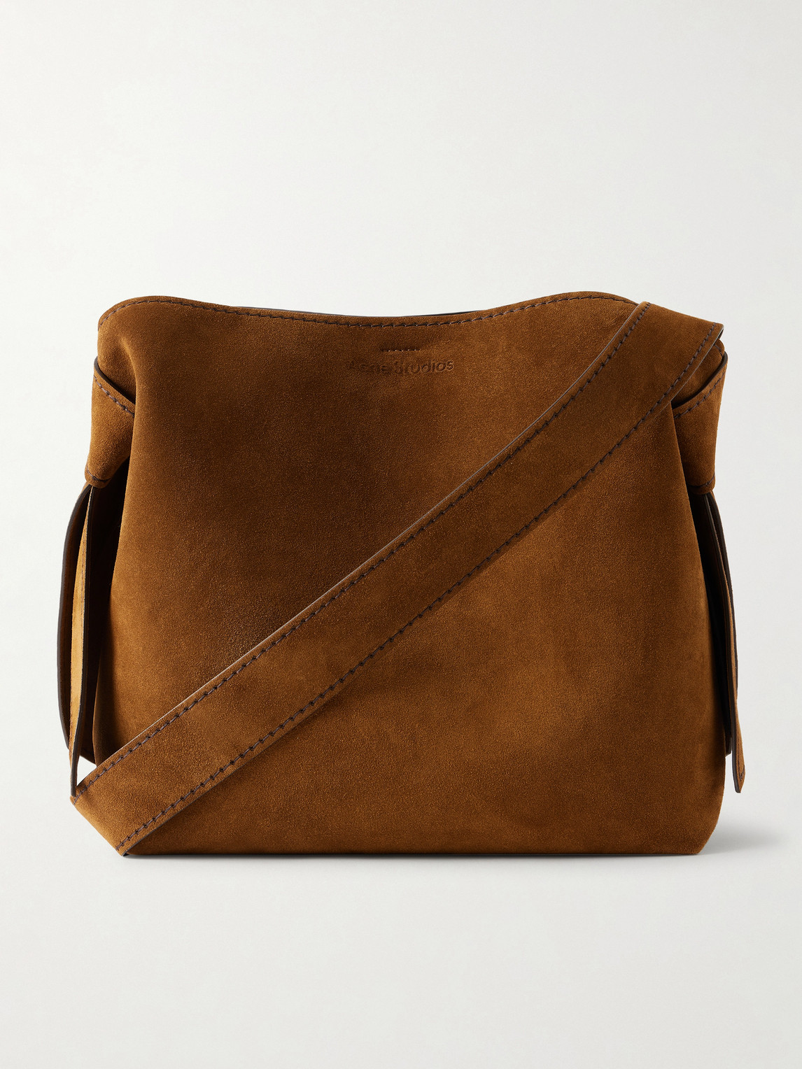 Acne Studios Musubi Suede Shoulder Bag In Brown