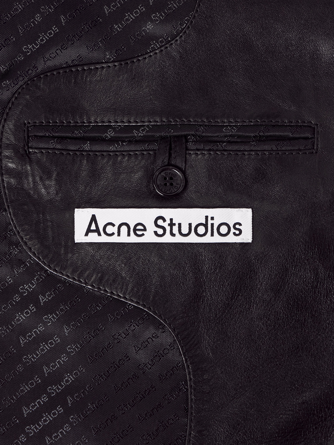Acne Studios Leather Jacket In Black