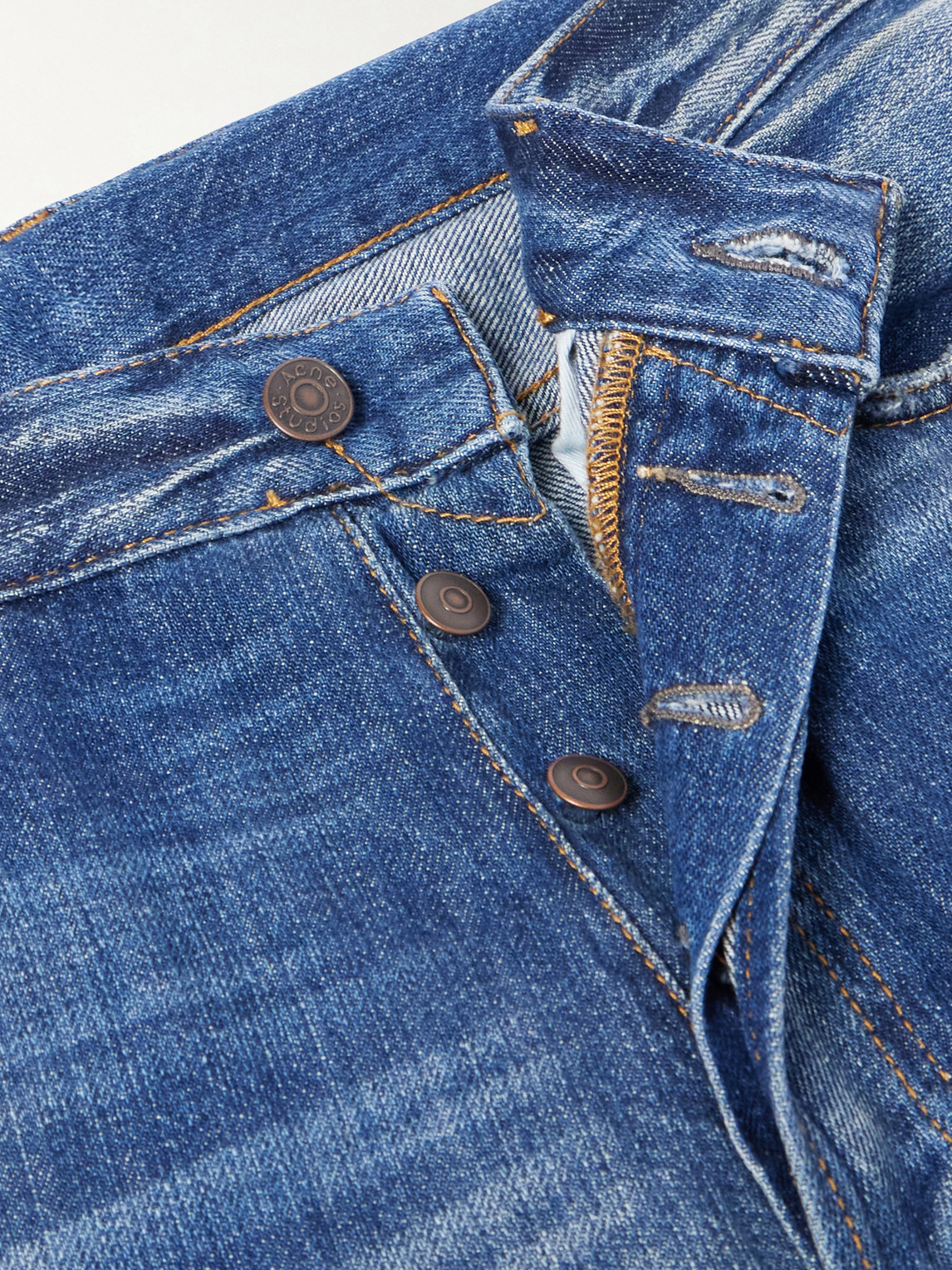 Straight-Leg Distressed Jeans