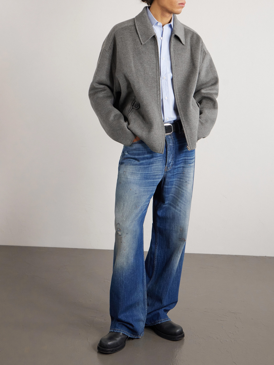 Straight-Leg Distressed Jeans