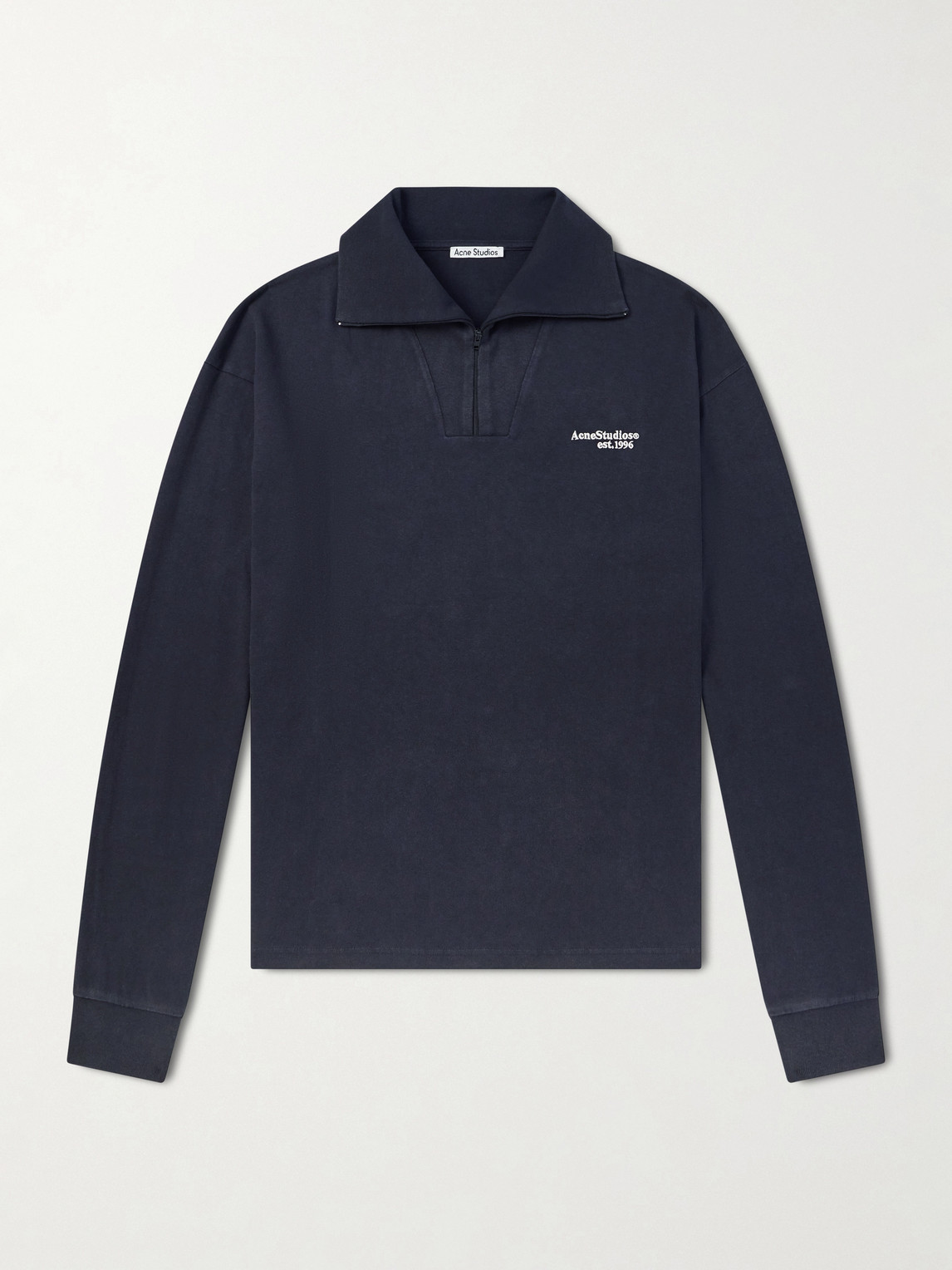Acne Studios Logo-Embroidered Cotton Half-Zip Sweater - Men
