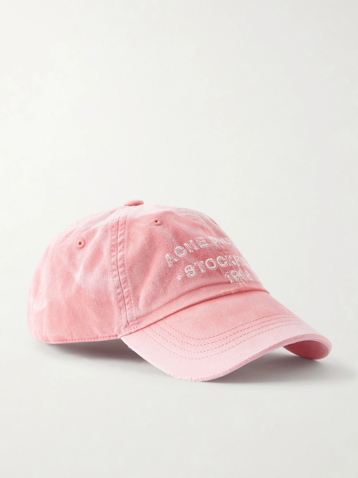 Acne Studios Cuddy Sunkissed Logo-print Cotton-twill Baseball Cap In Pink