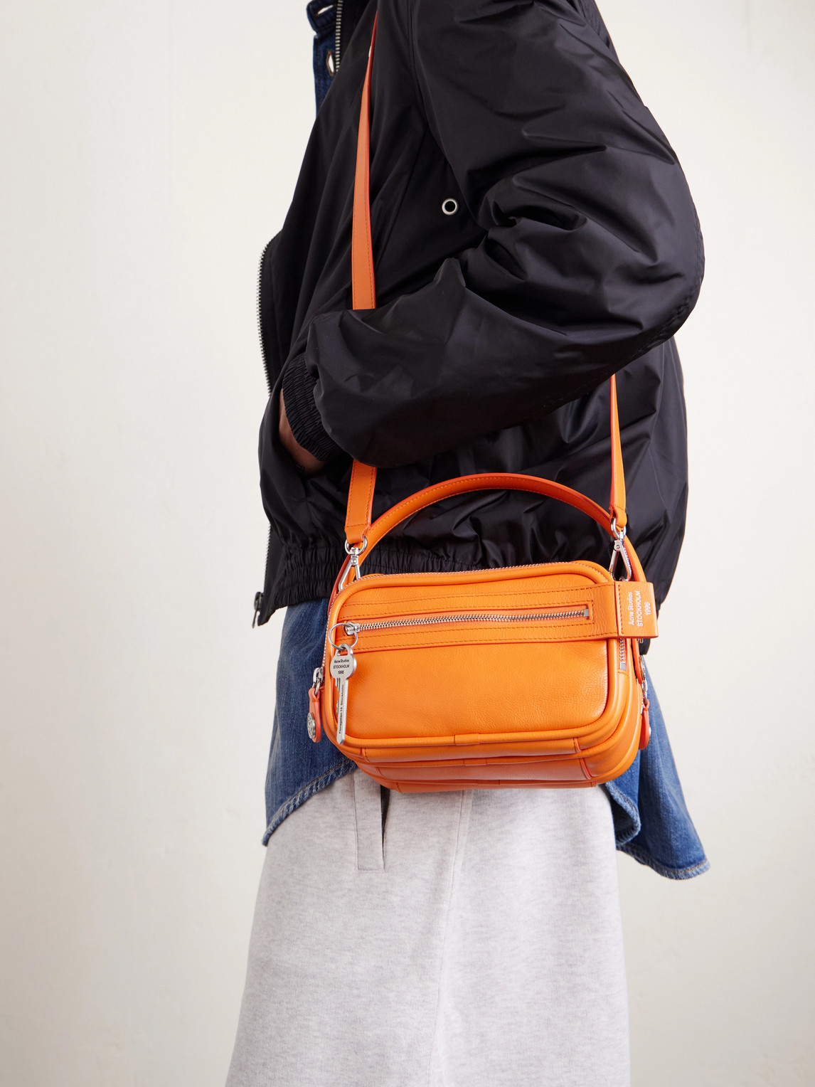  Acne Studios - Camero Embellished Textured-leather Messenger Bag - Men - Orange 