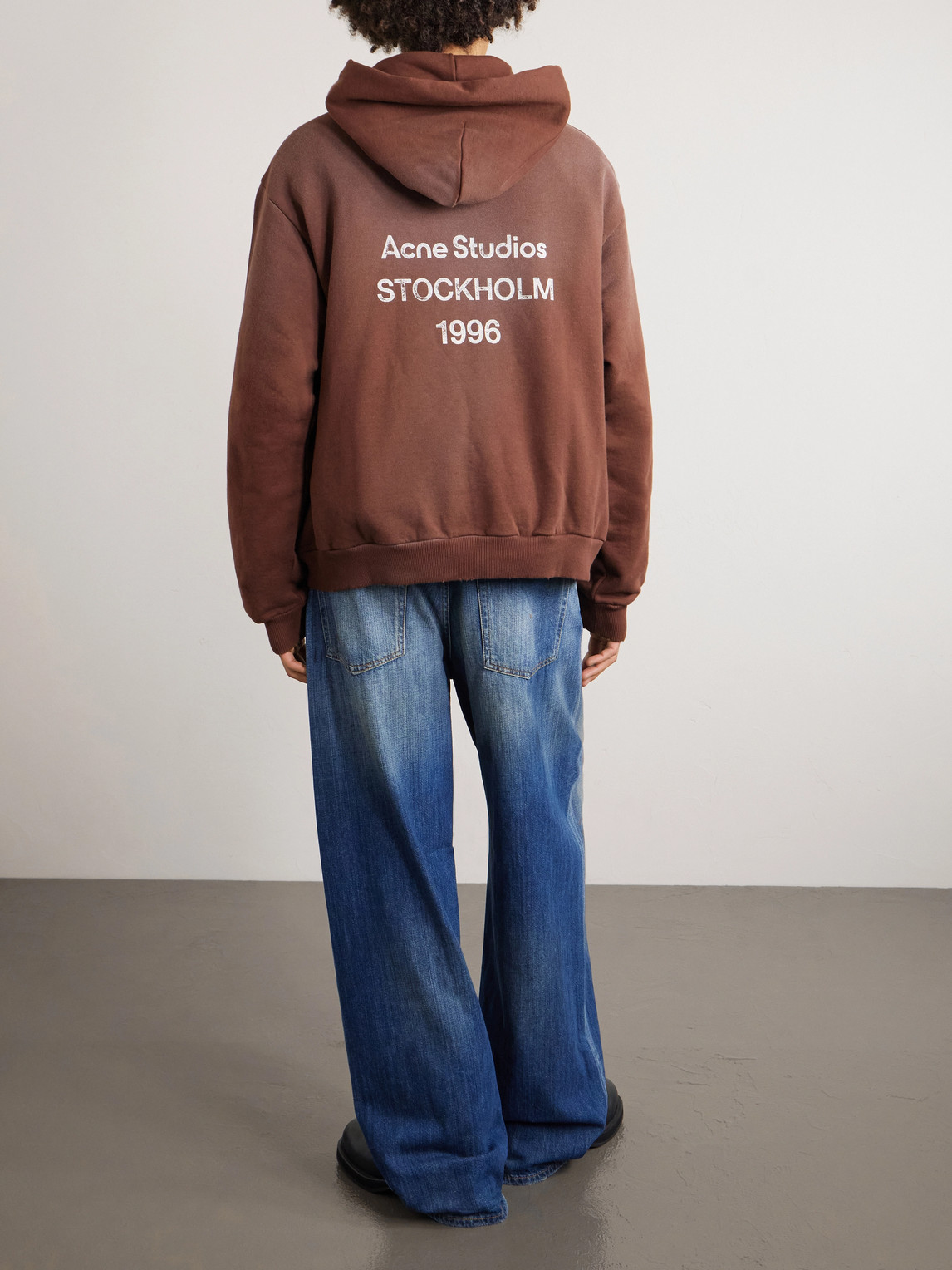  Acne Studios - Franziska Garment-dyed Distressed Logo-print Cotton-blend Jersey Hoodie - Men - Brown - Xs 