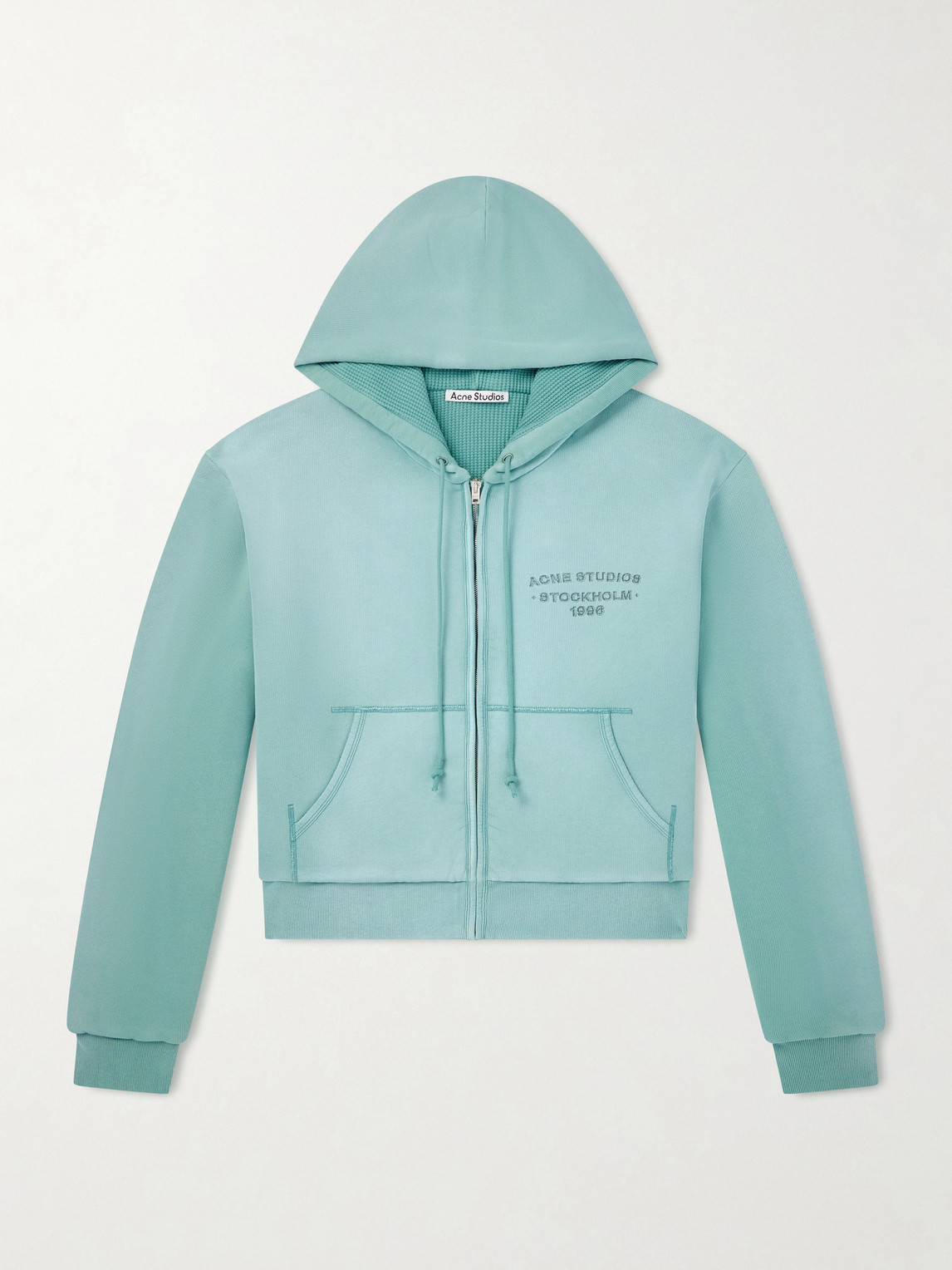 Acne Studios Feida Cropped Logo-Print Cotton-Jersey Zip-Up Hoodie - Men - Women's Clothing
