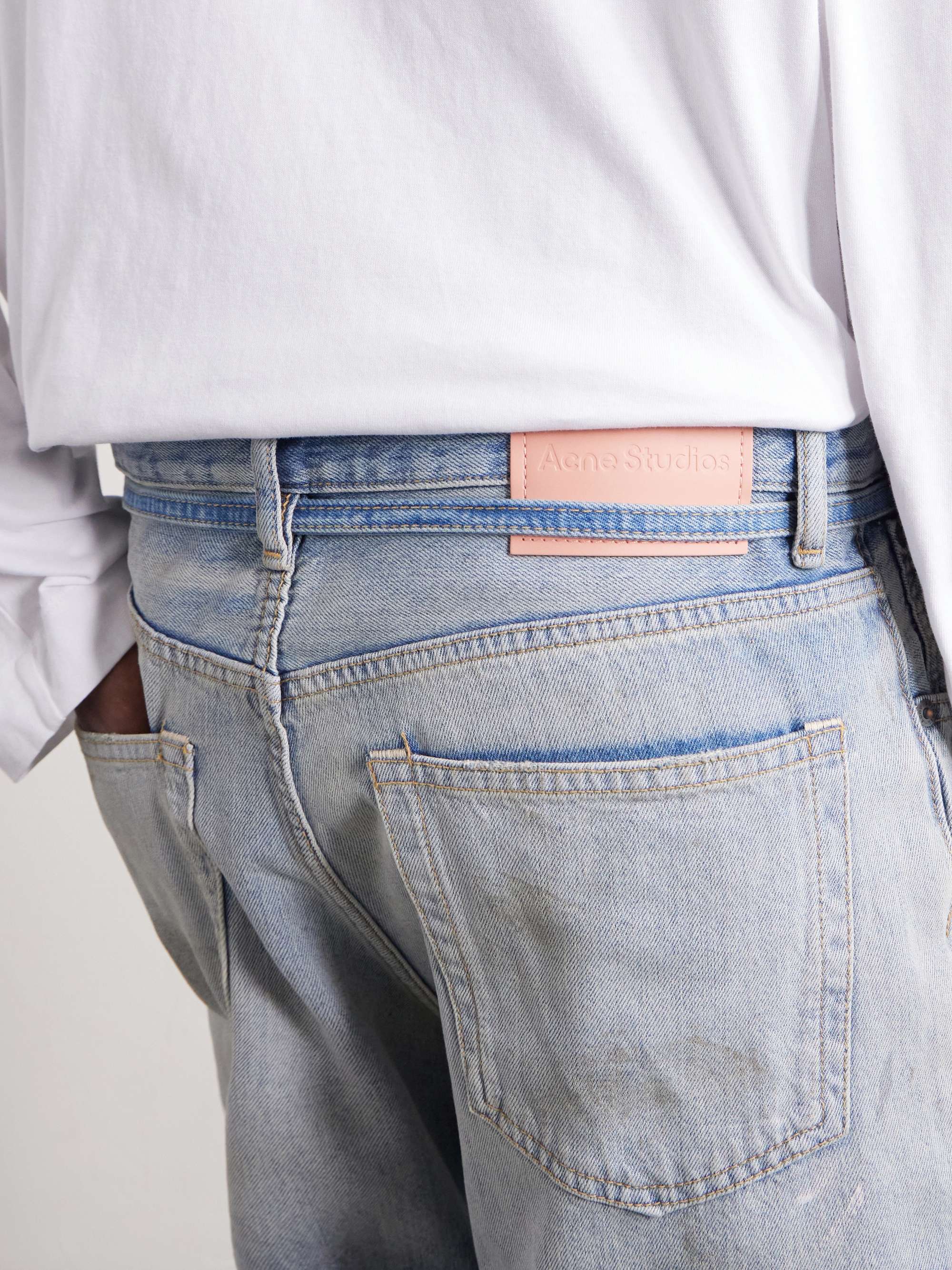 ACNE STUDIOS Roland Paint-Splattered Distressed Straight-Leg Denim