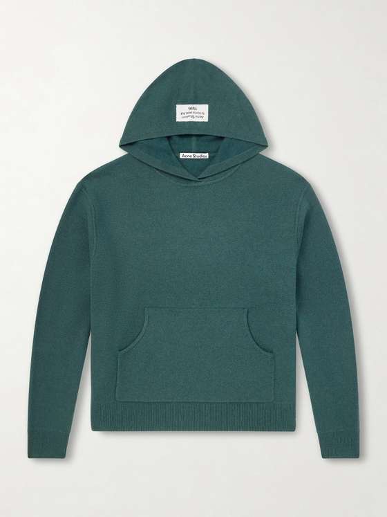 Acnestudios Logo-Appliquéd Cashmere-Blend Hoodie