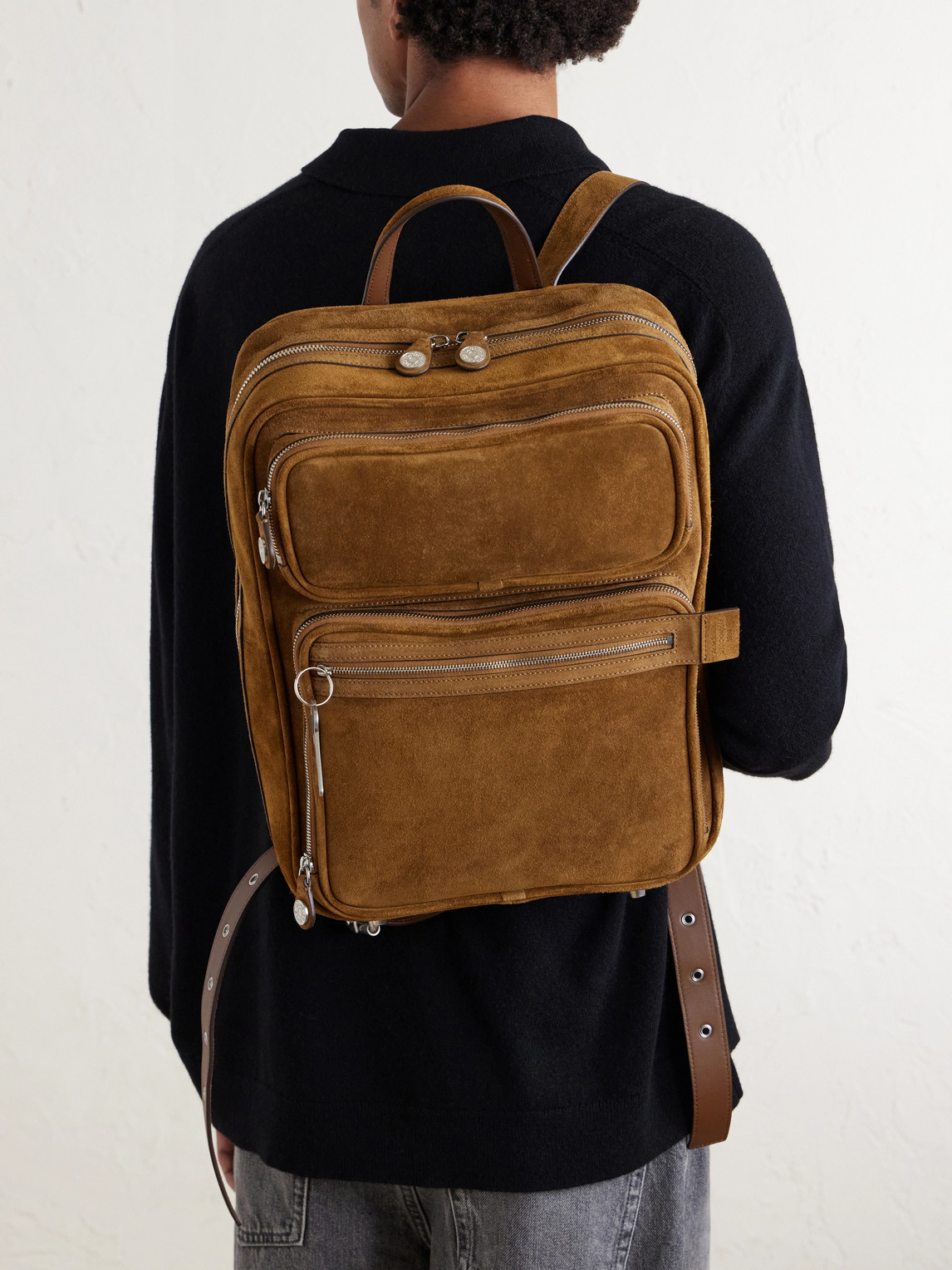  Acne Studios - Camero Gym Suede Backpack - Men - Brown 