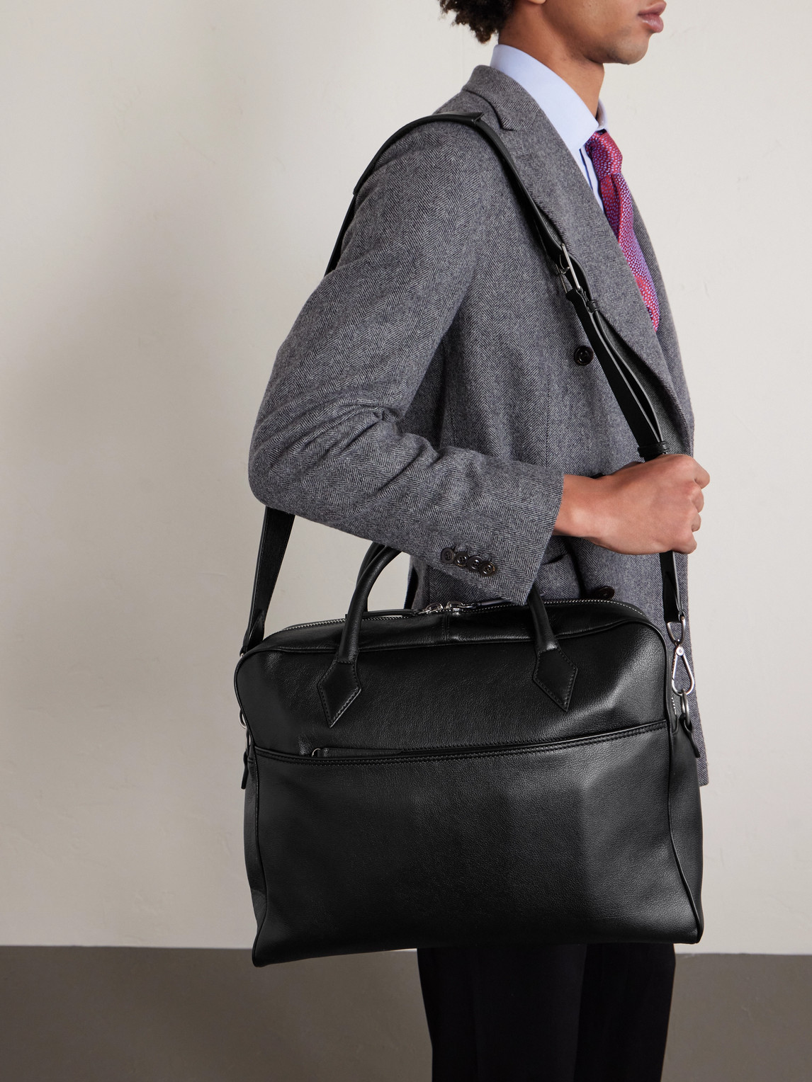 Metier Closer All Day Leather Briefcase In Black