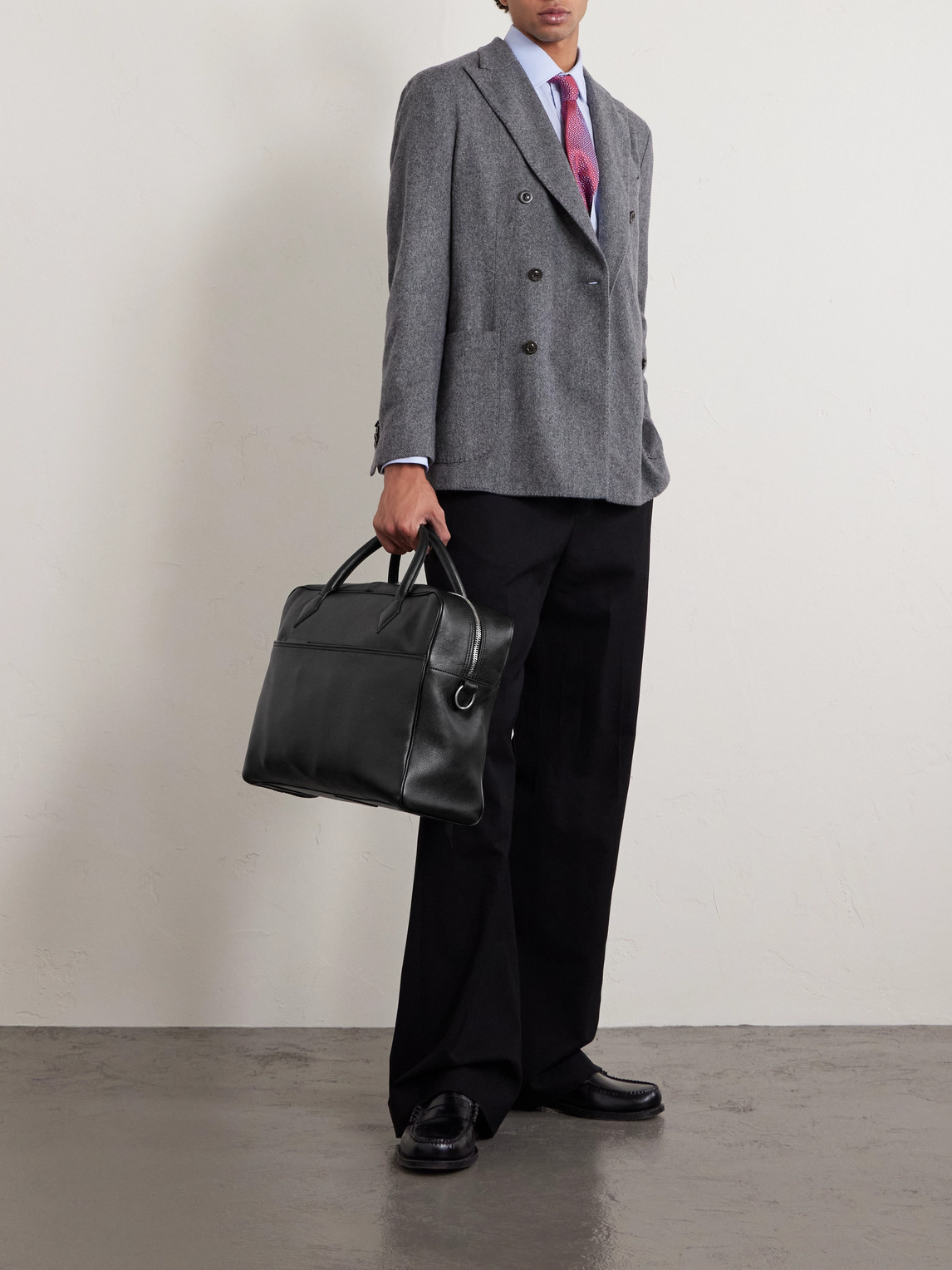 Metier Closer All Day Leather Briefcase In Black